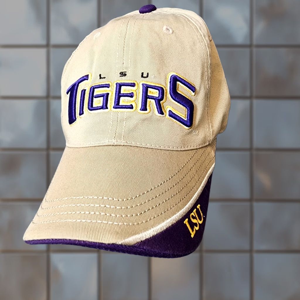 Starter LSU Tigers Starter Hat College University Football Sports Hook & Loop Back Mens One Size Beige Size ONE SIZE - 1 Thumbnail