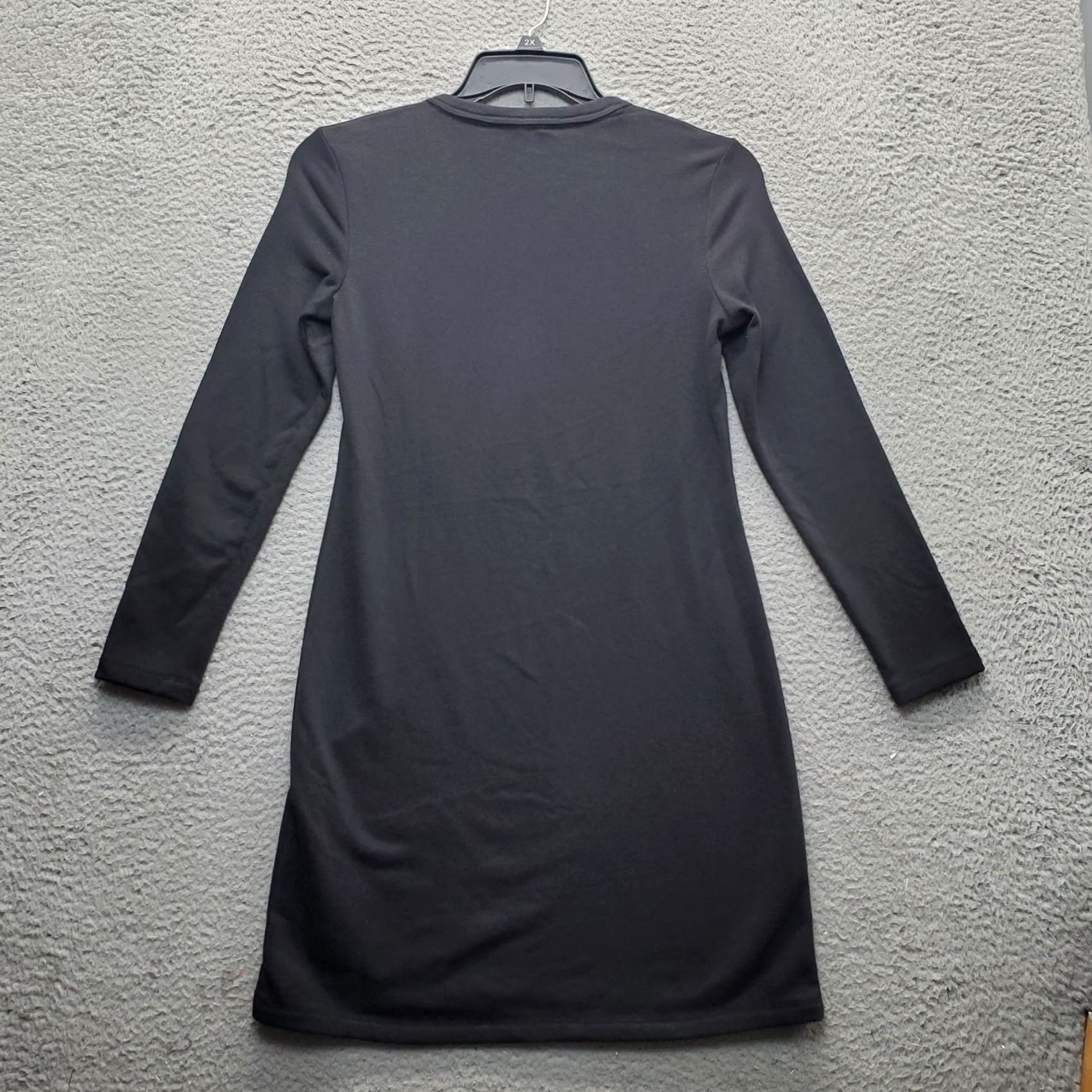 DKNY DKNY Women's T-Shirt Dress Small Black Graphic Logo Long Sleeve Crew Neck Pullover Midi Dress Size S / US 4 / IT 40 - 2 Thumbnail