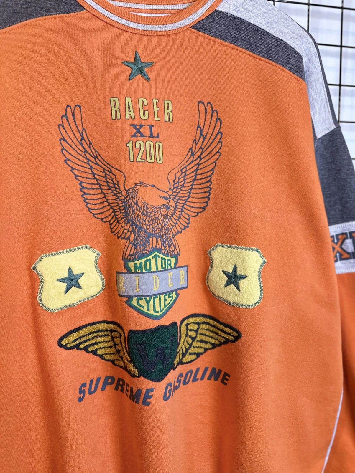 Harley Davidson vintage sweater embroidered motorcycle "RACER XL 1200" Size US XL / EU 56 / 4 - 2 Thumbnail