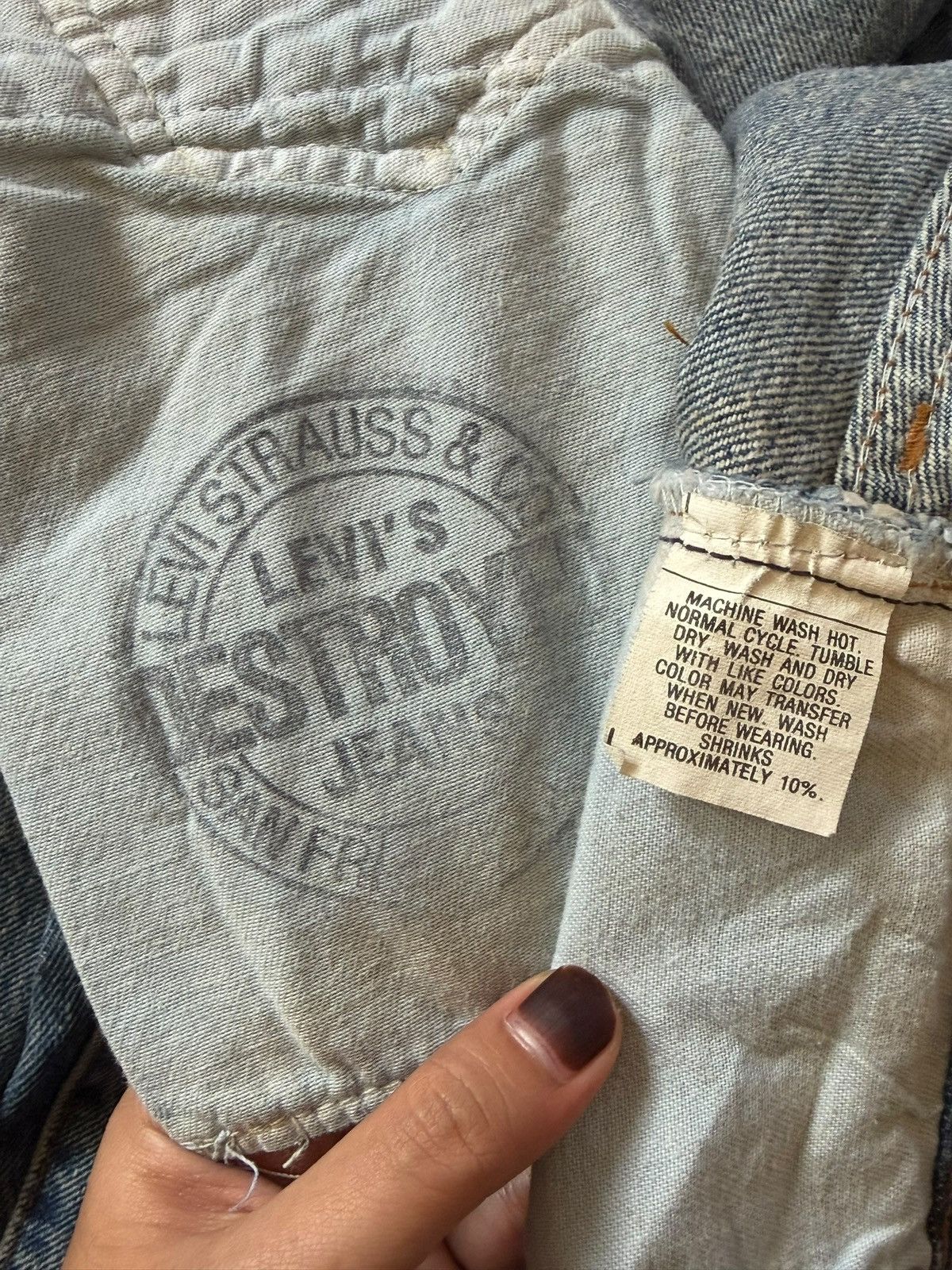 Levi's Vintage 80s Levis 501 Blue Wash Jeans Button 555 Size US 27 - 5 Thumbnail