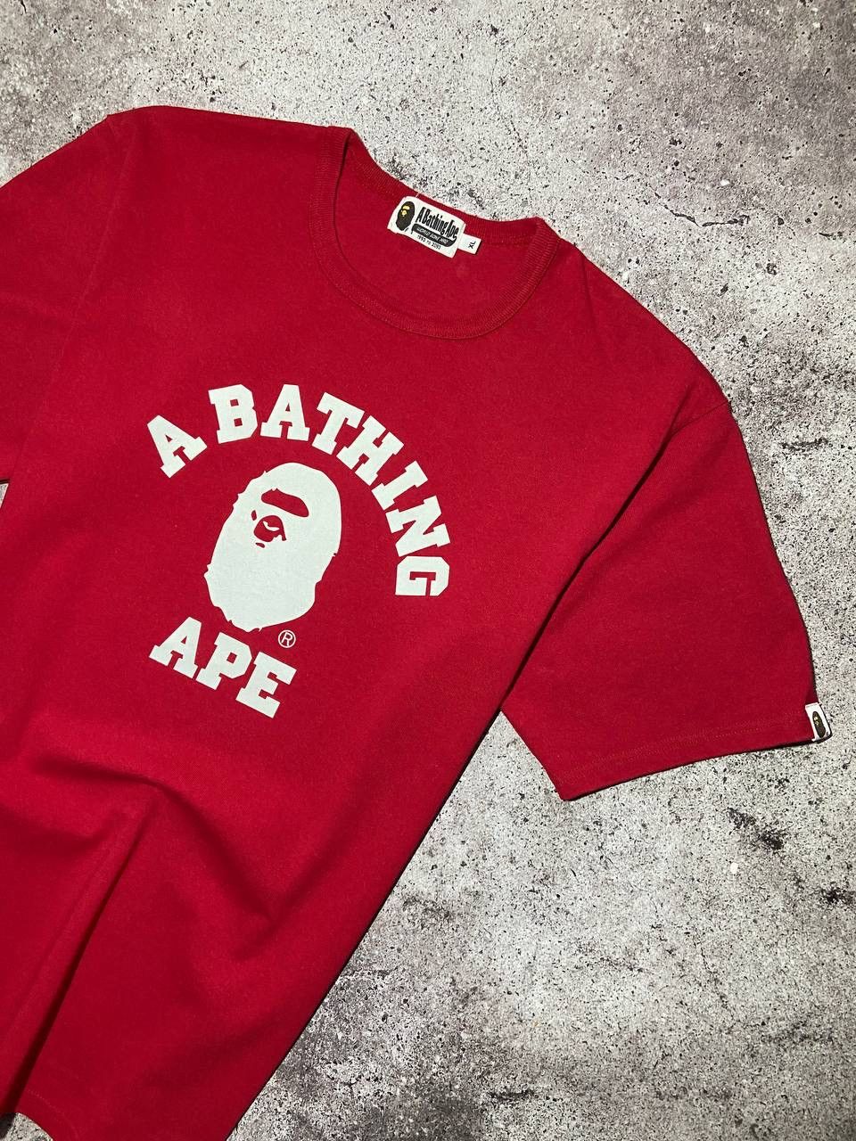 Bape Bape A Bathing Ape Red Big Logo Printed T-shirt Cotton Size US XL / EU 56 / 4 - 3 Thumbnail