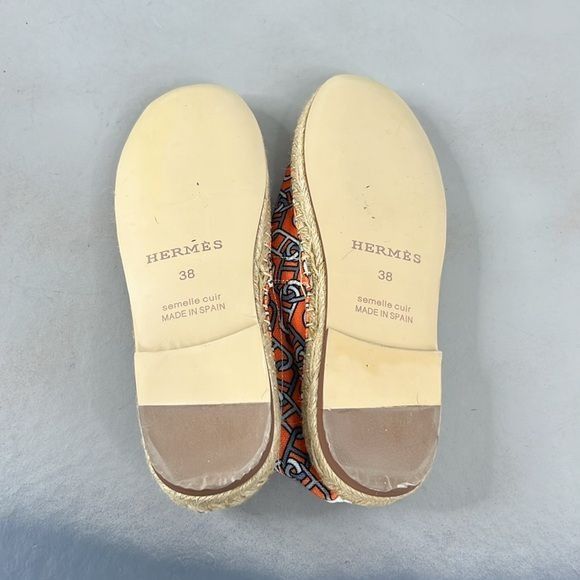 Hermes Hermes Printed Woven Chain Jute Espadrille Flats Size US 8 / IT 38 - 8 Thumbnail