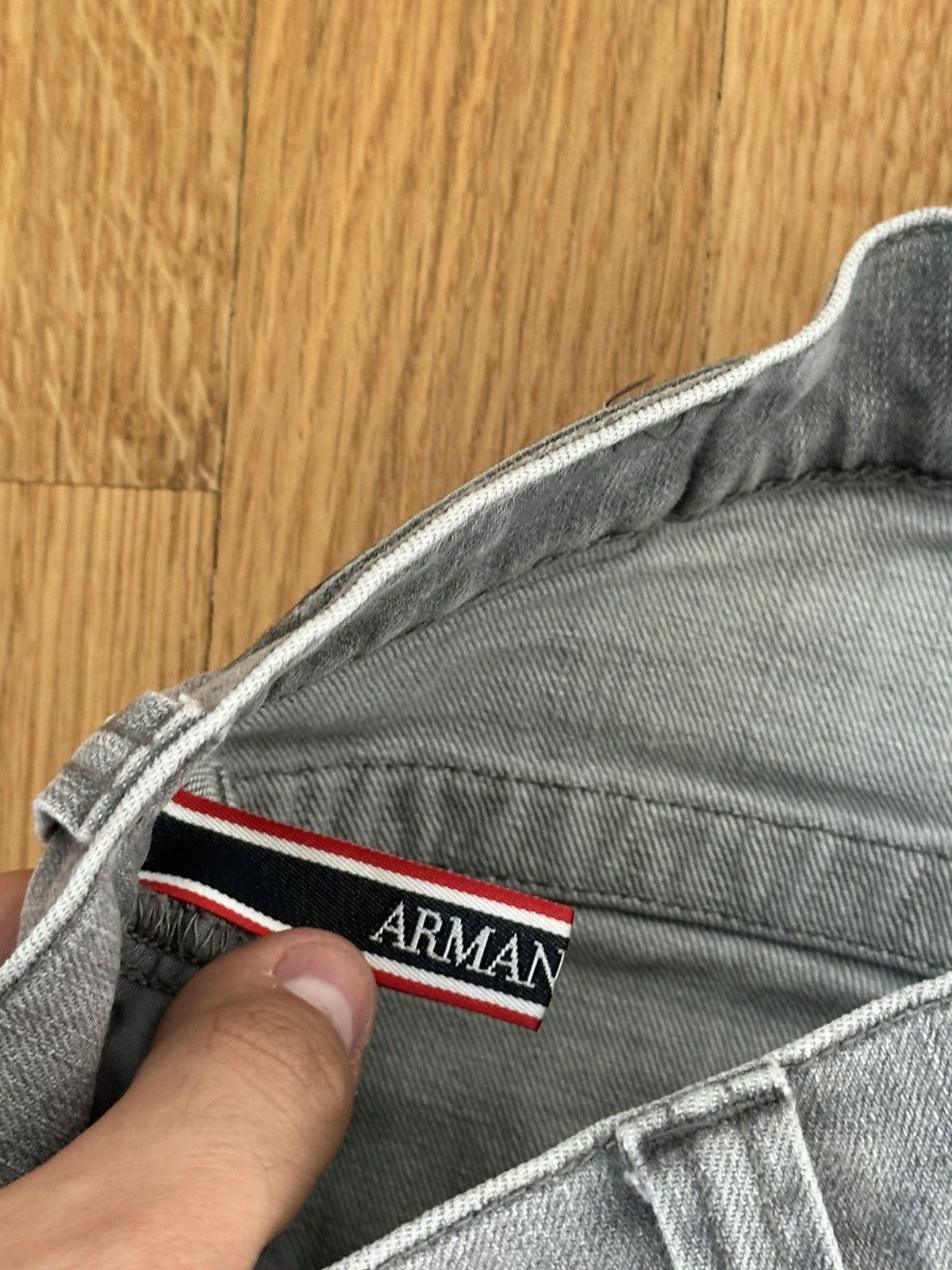 Giorgio Armani Vintage Giorgio Armani Denim Gray Jeans 33 Size Metal Logo Size US 33 - 10 Thumbnail