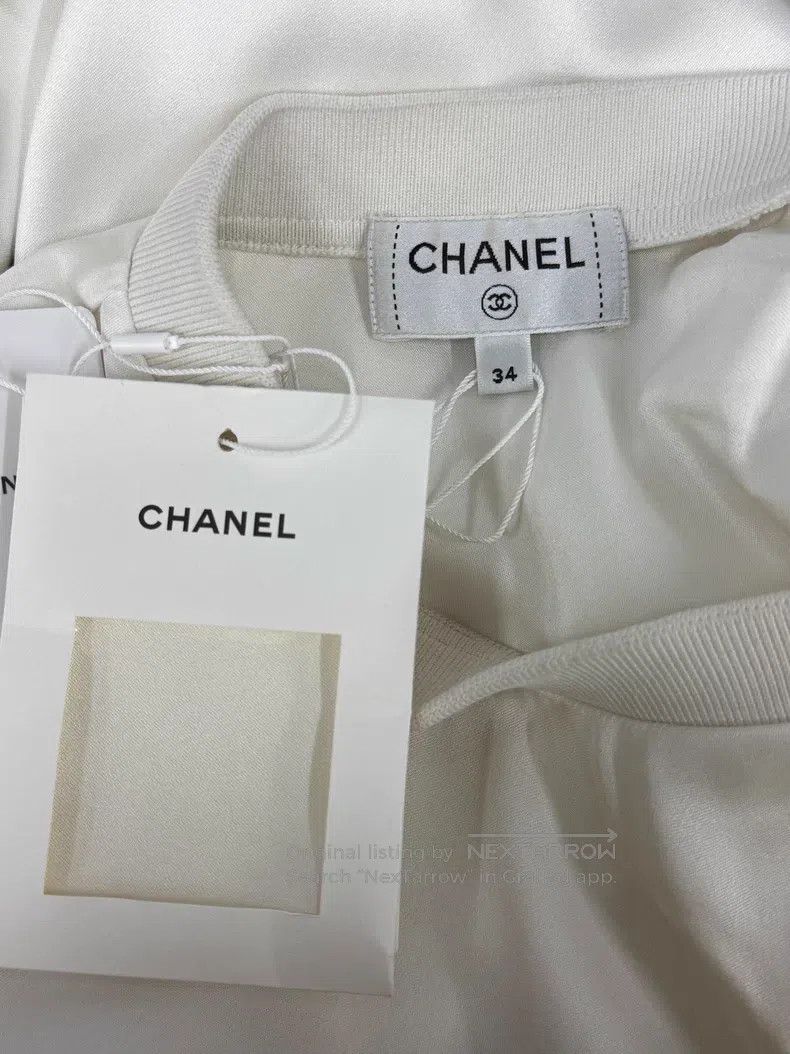 Chanel Chanel 24S white silk satin bow tie off-the-shoulder Size XXS / US 00 / IT 34 - 4 Thumbnail