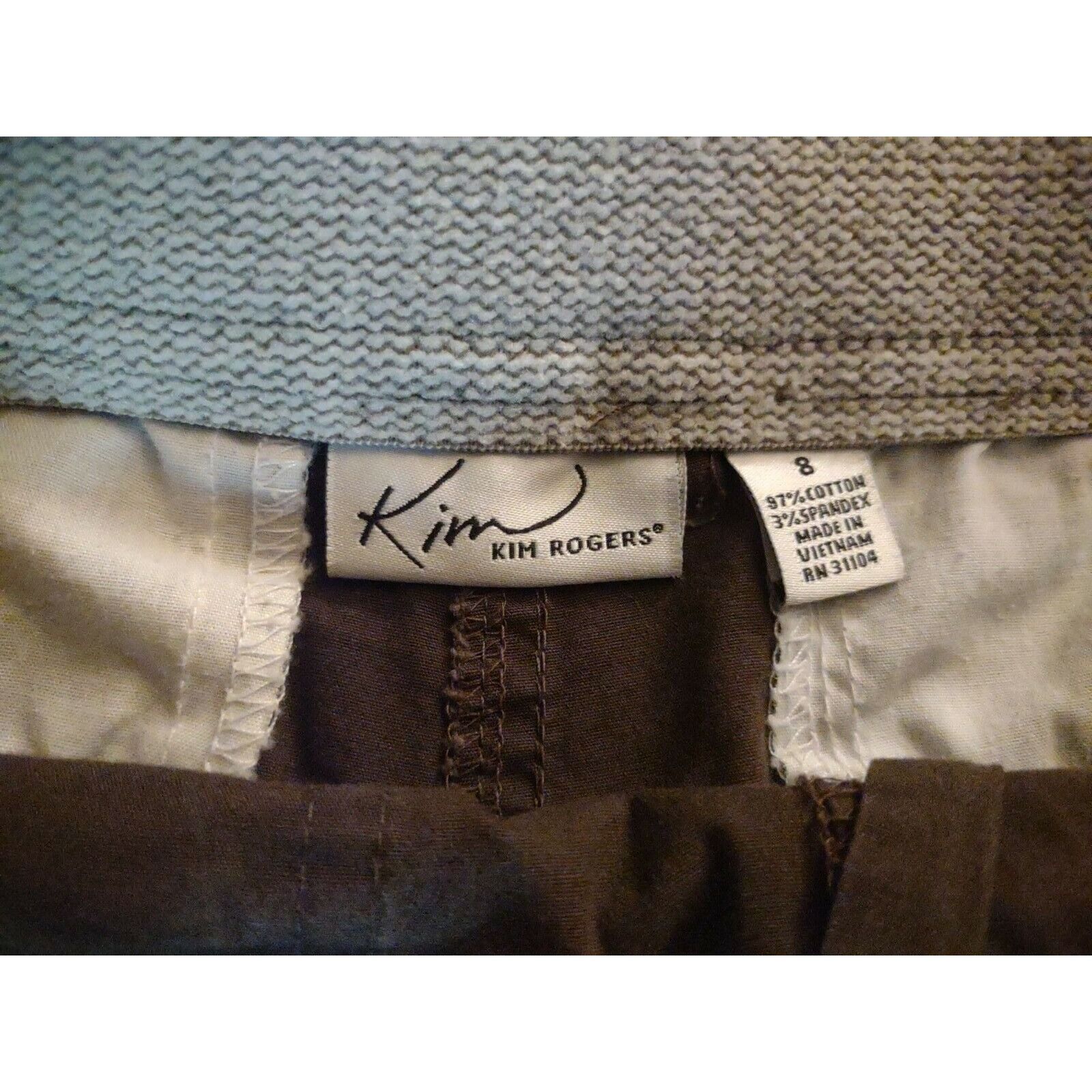 Other Womens Kim Rogers Brown Stretch Waist Capri Pants Size 8 Size 34" / US 12 / IT 48 - 3 Thumbnail