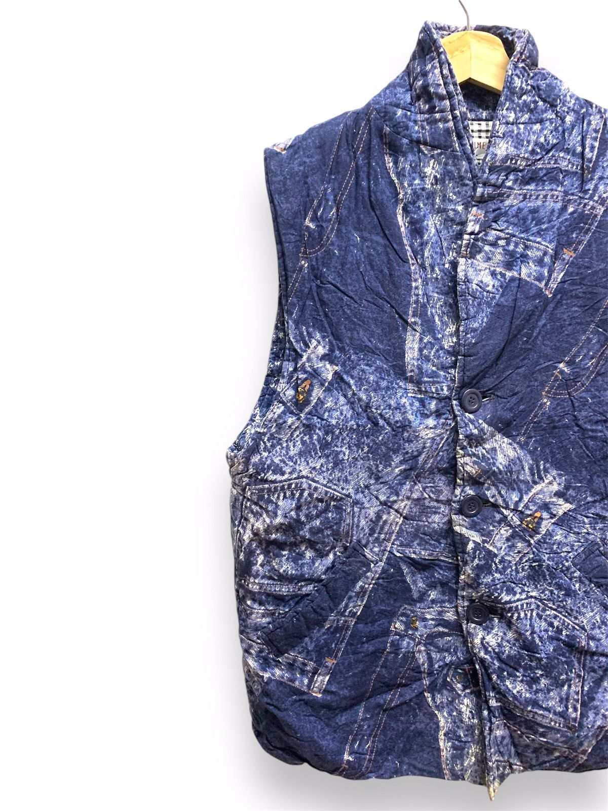 Blue Blue Japan × Japanese Brand Half Time Fullprint Jeans Vest Jacket Size US M / EU 48-50 / 2 - 3 Thumbnail