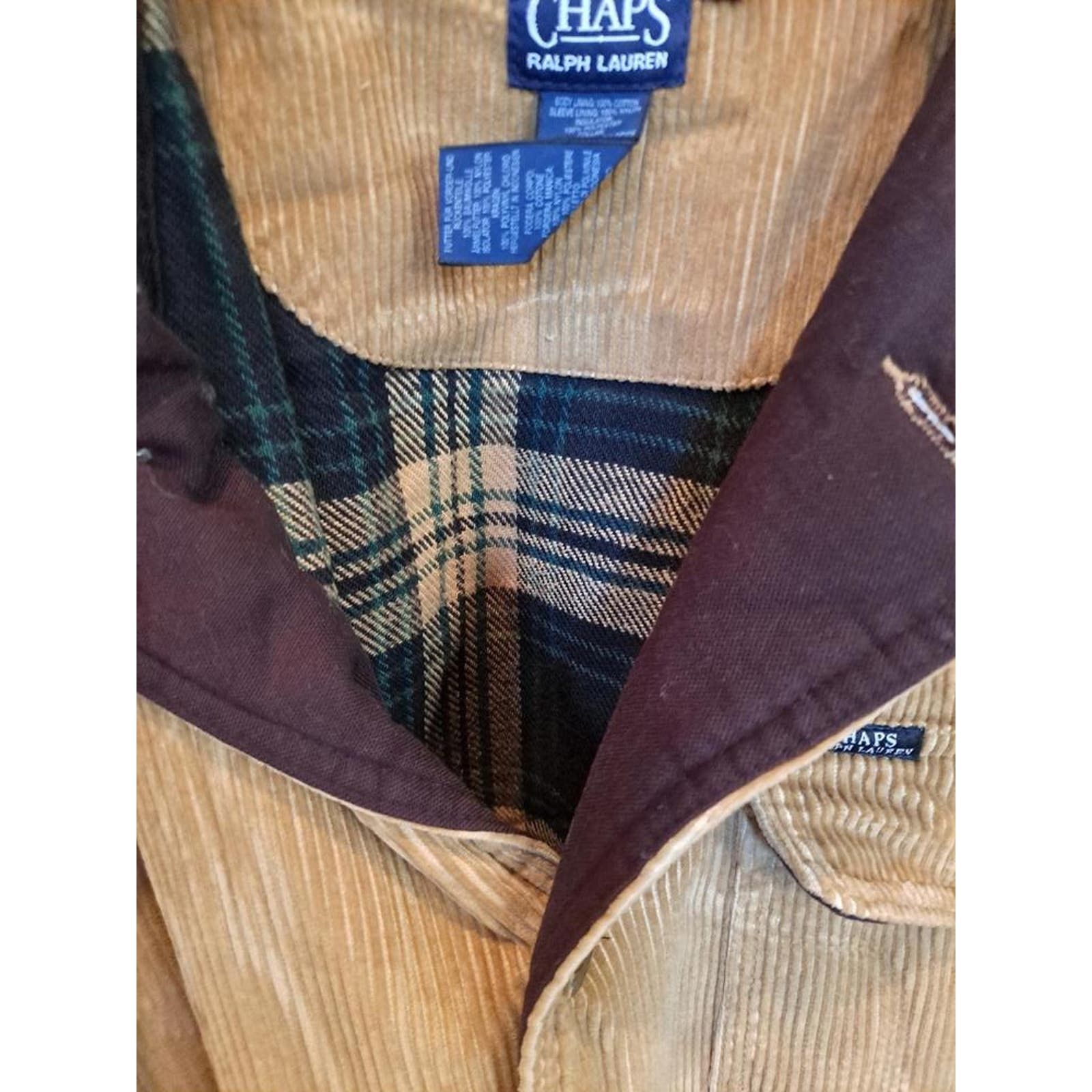 Chaps Chaps‎ Brown Corduroy Chore Jacket Flannel Size US L / EU 52-54 / 3 - 5 Thumbnail