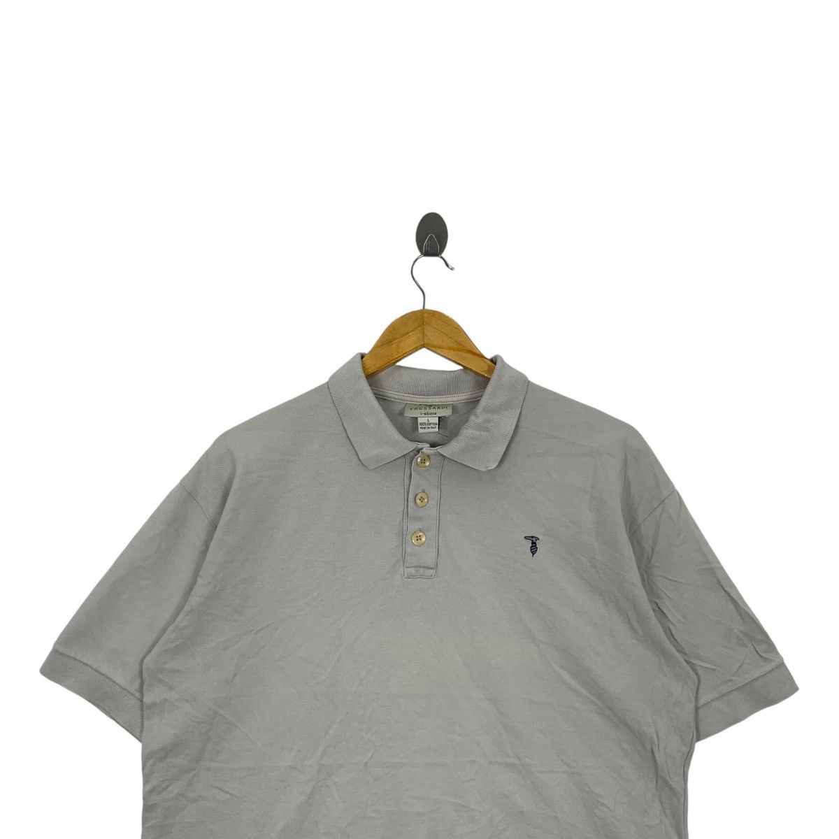 Trussardi Vintage TRUSSARDI MADE IN ITALY Baggy Polo Tee Shirt Size L / US 10 / IT 46 - 2 Thumbnail