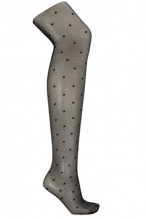 Saint Laurent Paris o1s1wg110924 Dotted Voile Tights in Black Size 34" / US 12 / IT 48 - 1 Thumbnail