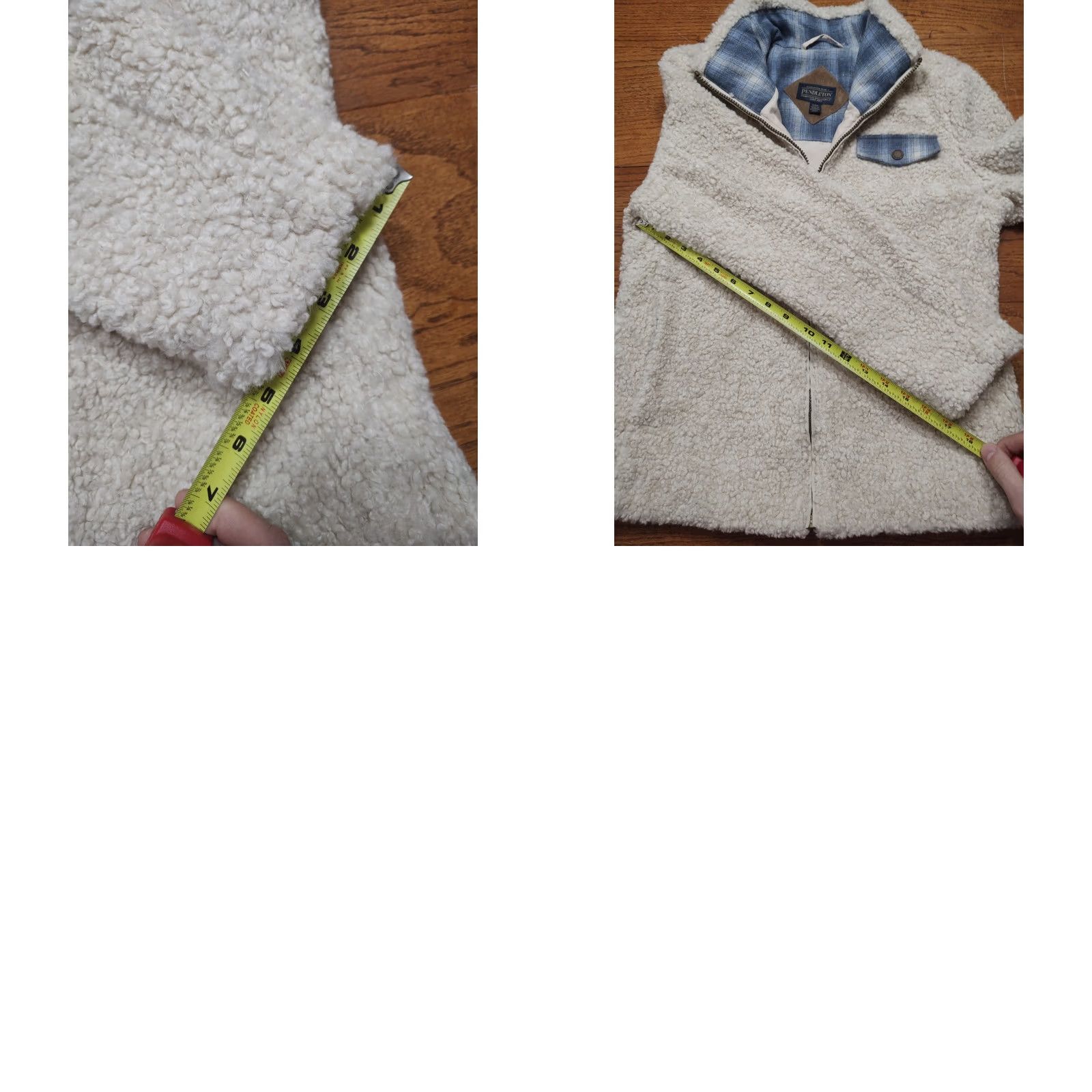 Pendleton Pendleton Jacket Beige Women S Zip Up Fleece Jacket Fuzzy Front Pocket Plaid Accents Size S / US 4 / IT 40 - 9 Thumbnail