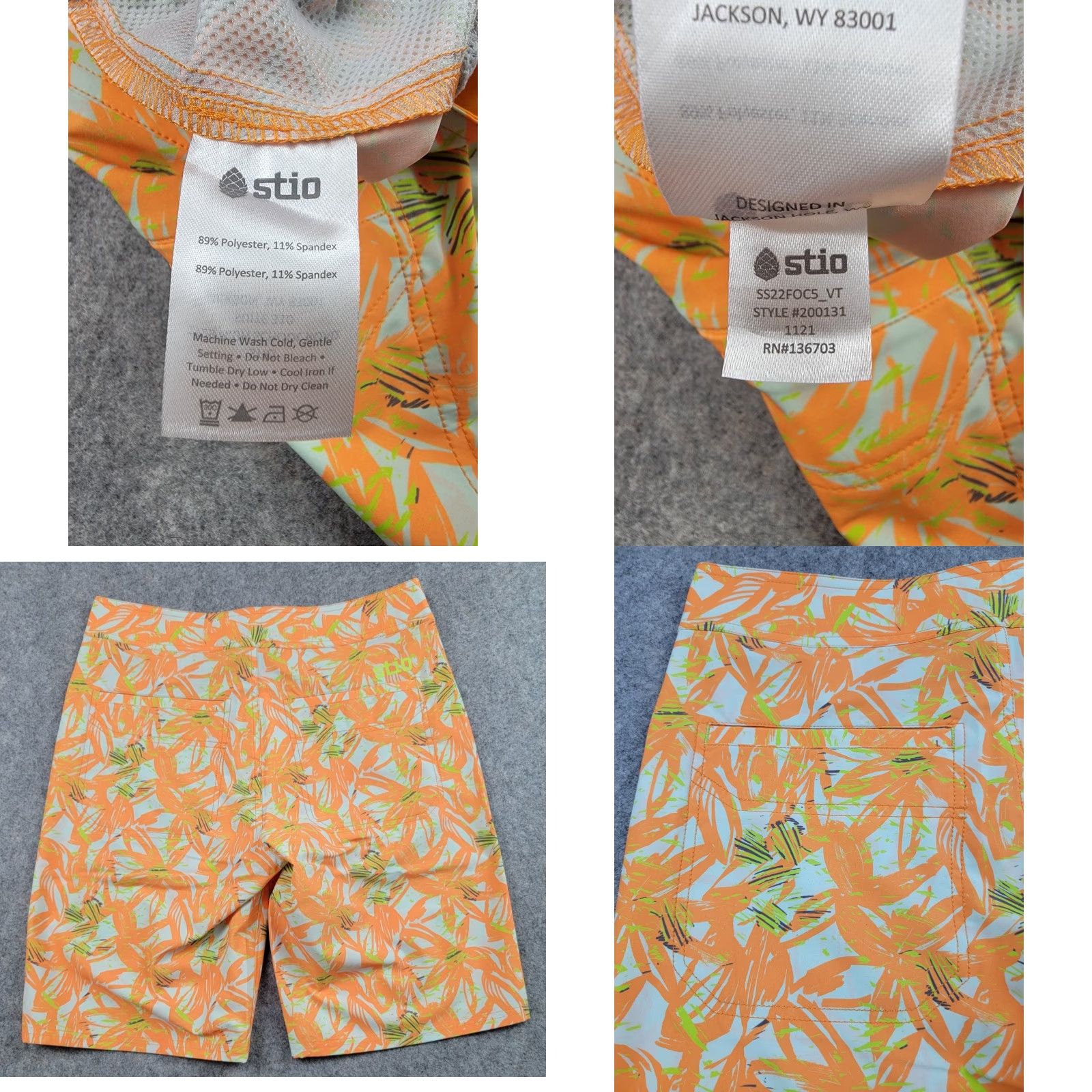 Vintage Stio Board Shorts Mens 32 Orange Yellow Hawaiian Floral NWT Beach, Outdoor, Quick Dry, UV-Protection, Surfing, CFS Size US 32 / EU 48 - 9 Thumbnail