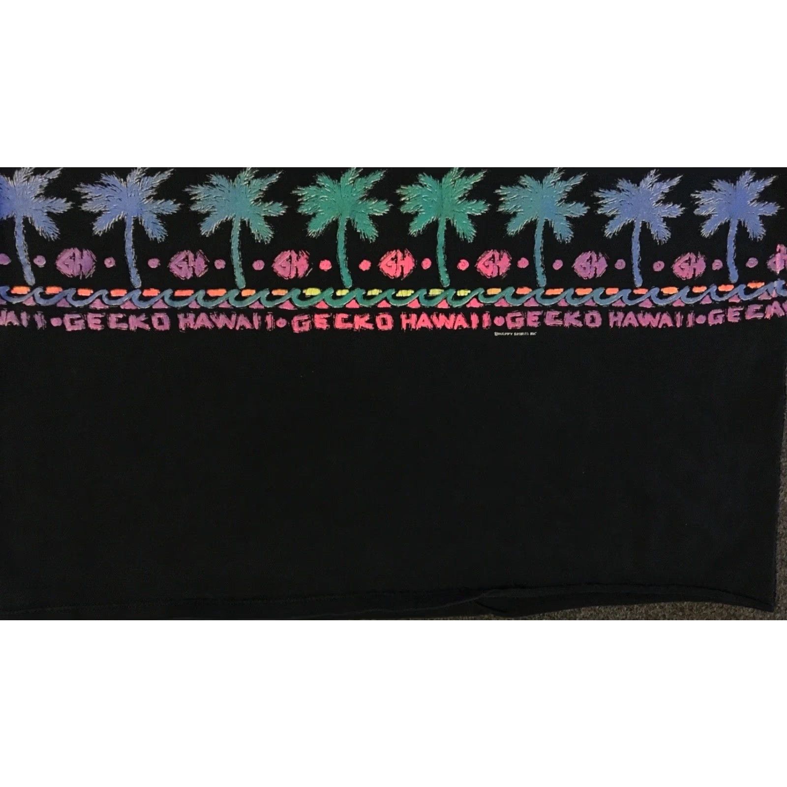 Vintage VINTAGE 90s Gecko Hawaii Faded Distress Cut Off Tank Top L Black Men T-Shirt Sleeveless Surf Beach Grunge AOP All Over Print Size US L / EU 52-54 / 3 - 4 Thumbnail