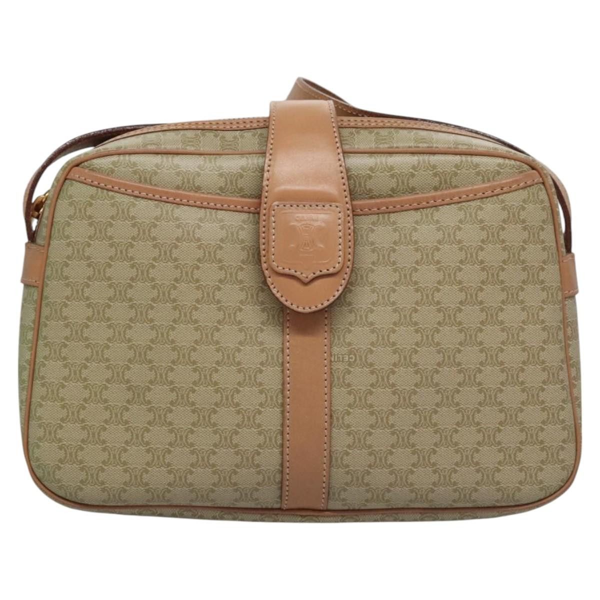 Celine CELINE Macadam Canvas Shoulder Bag Beige Gold Size ONE SIZE - 2 Thumbnail