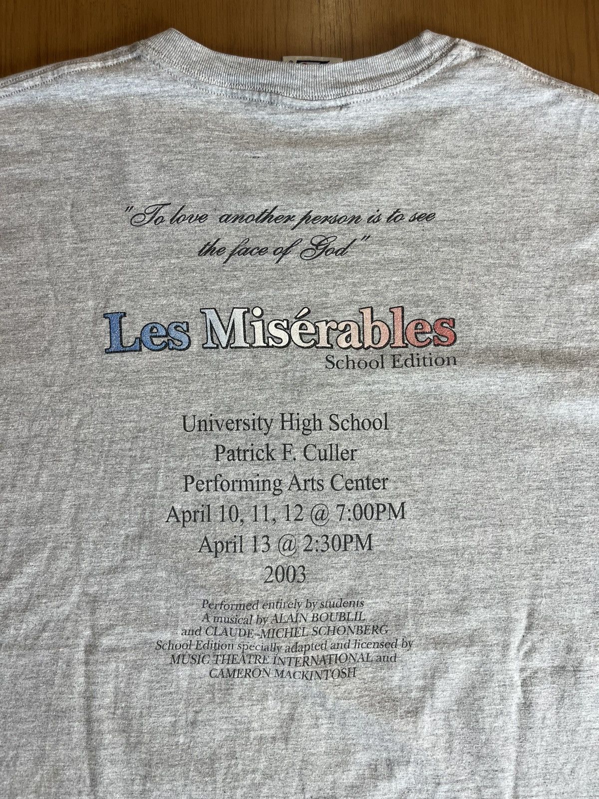 Arts & Science Vintage MTI Les Miserables School Edition 2003’s Tshirt Size US L / EU 52-54 / 3 - 10 Thumbnail