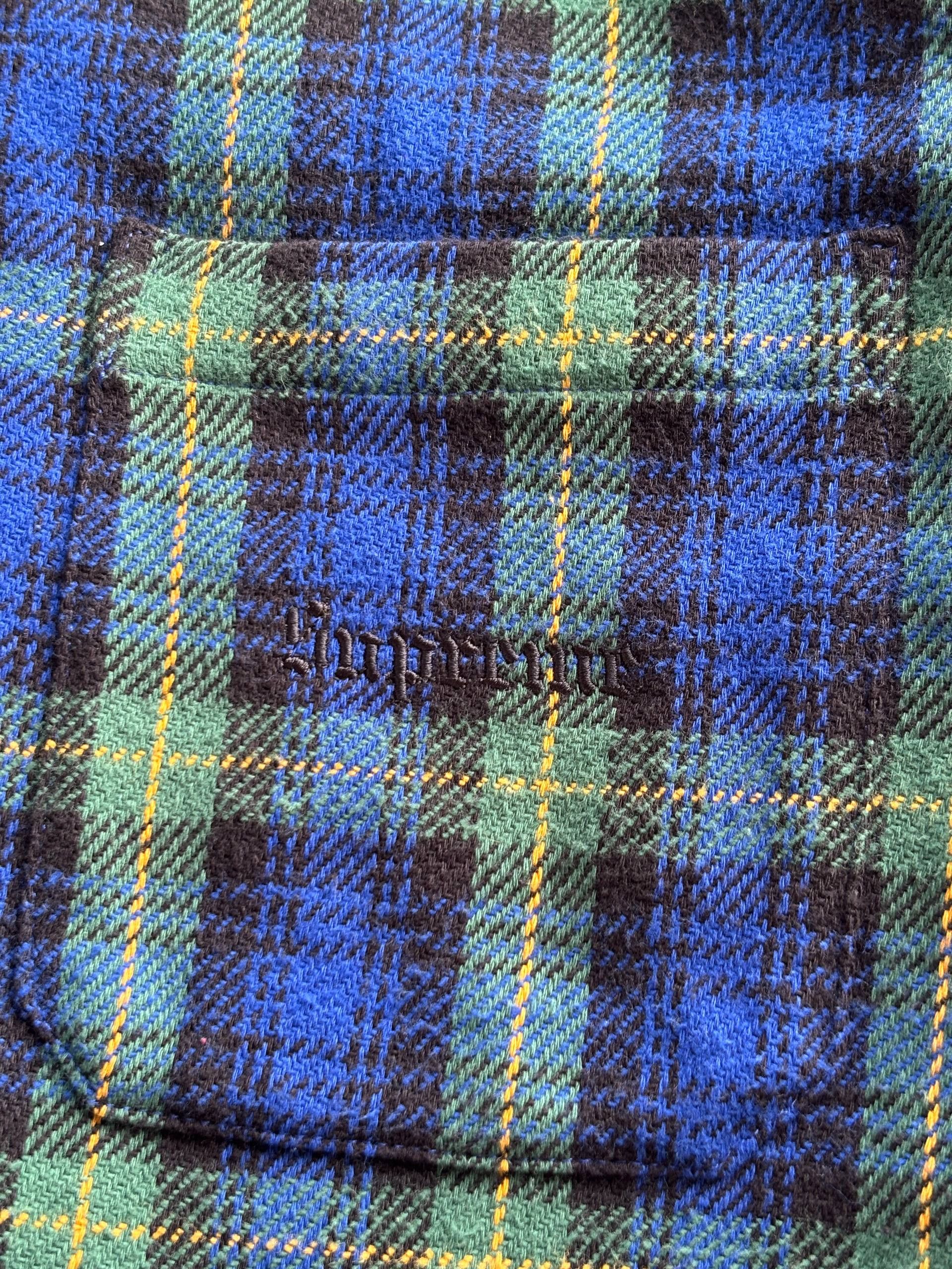 Supreme Supreme Tartan Flannel Hooded Shirt blue/green Size US M / EU 48-50 / 2 - 11 Thumbnail