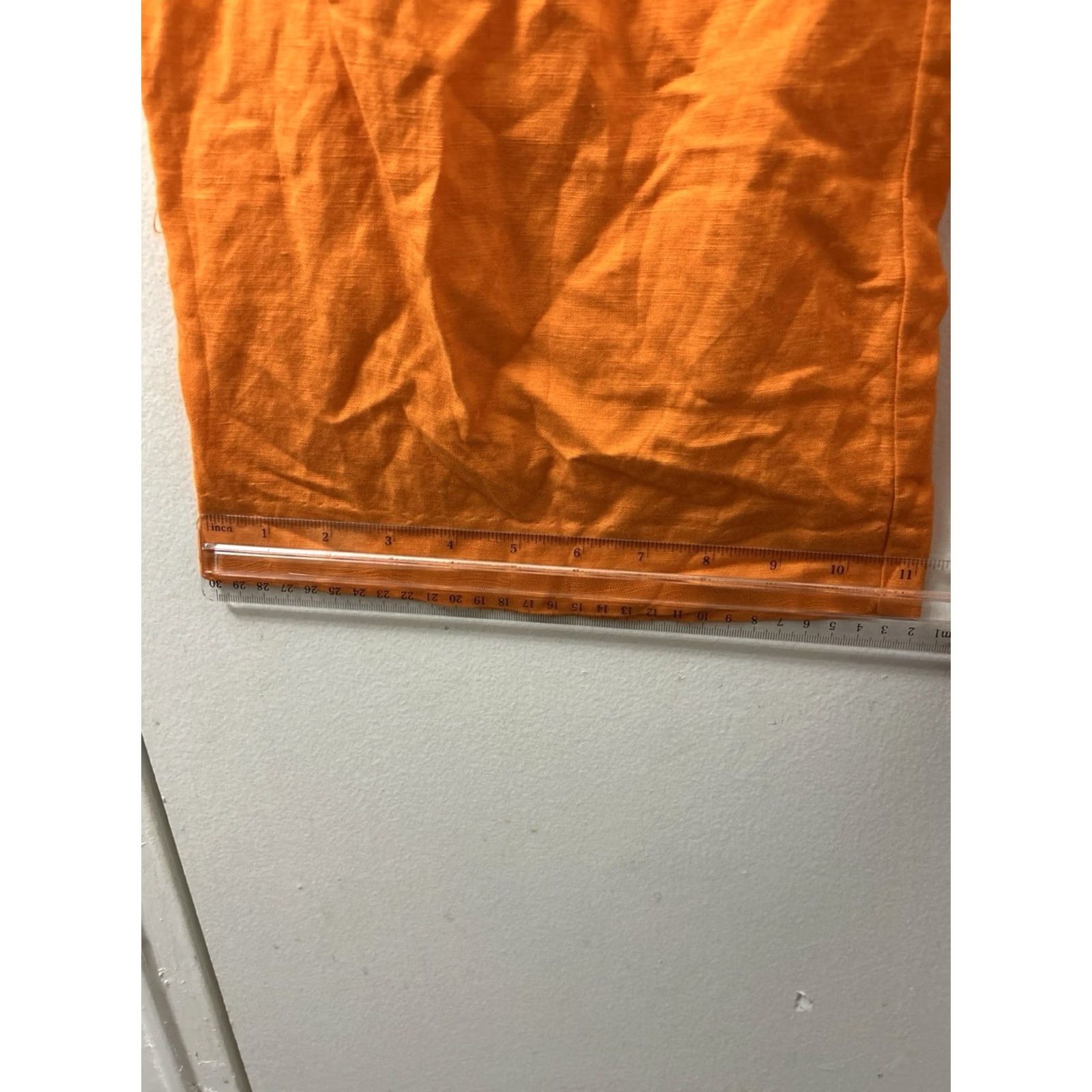 Loft LOFT Pants Womens 4 Orange Linen Blend Wide-Leg Pleated Trousers High Rise Size 27" / US 4 / IT 40 - 5 Thumbnail