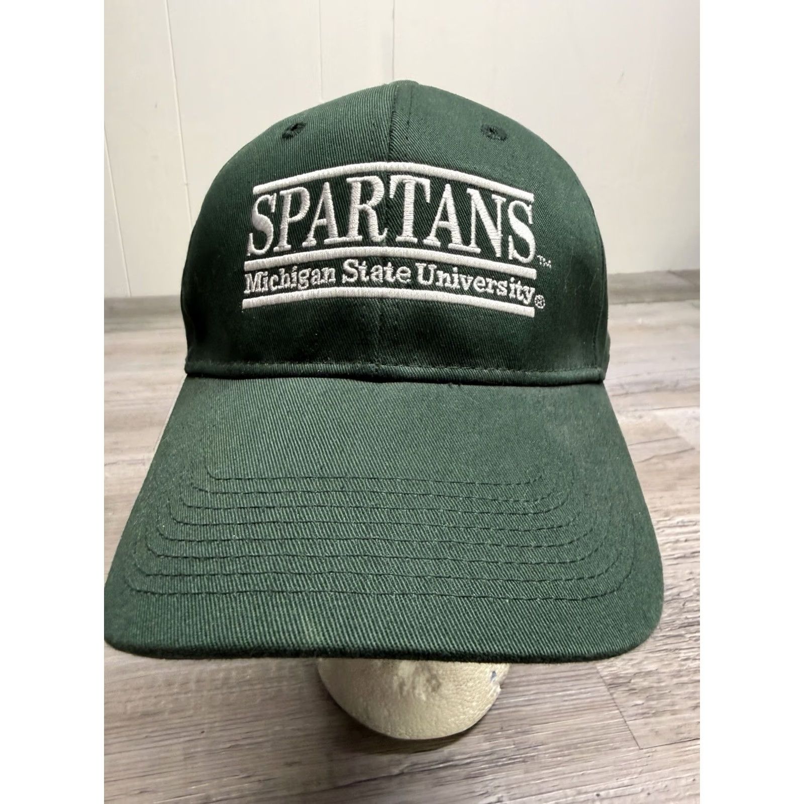 Vintage VINTAGE Michigan State Spartans Hat Snapback 3 Split Bar Embroidered MSU College Men One Size Green Baseball Cap Retro The Game Mens Size ONE SIZE - 2 Thumbnail