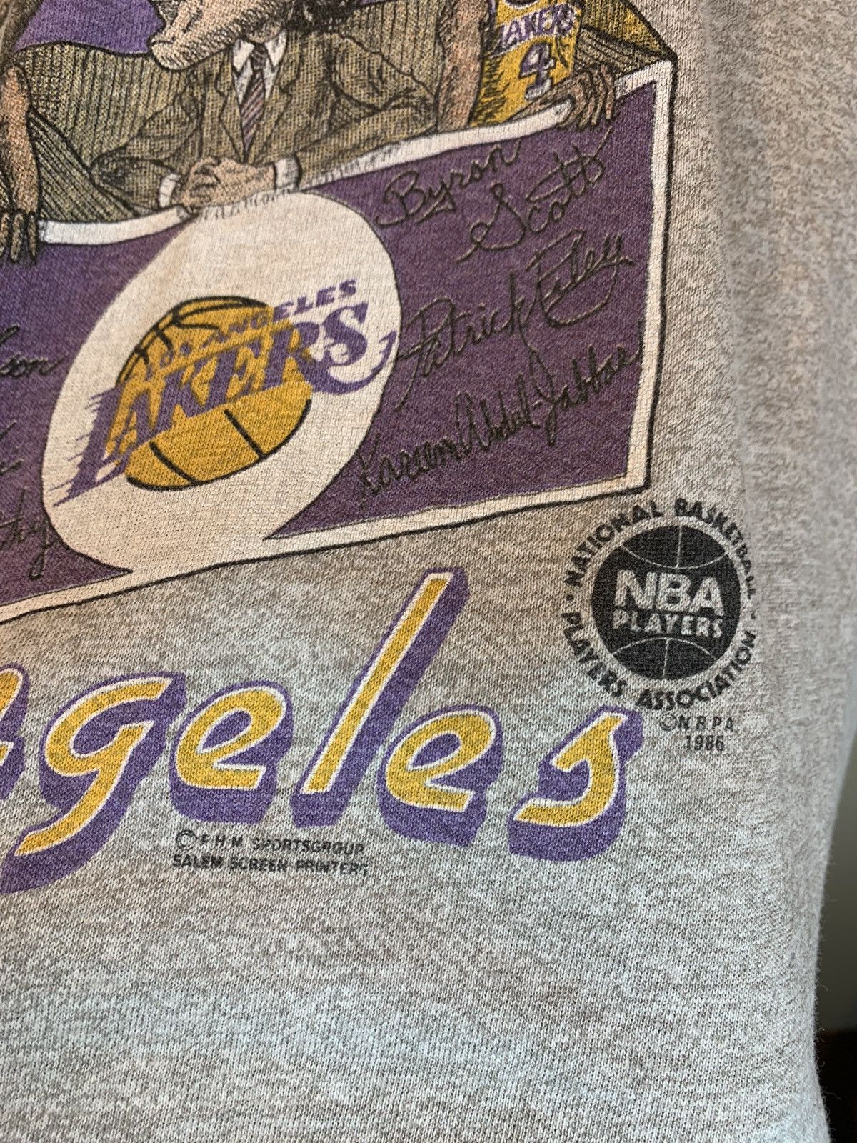 NBA × Vintage RARE Vintage 80s LA Lakers Best Six Pack Single Stitch Shirt Size US L / EU 52-54 / 3 - 7 Thumbnail