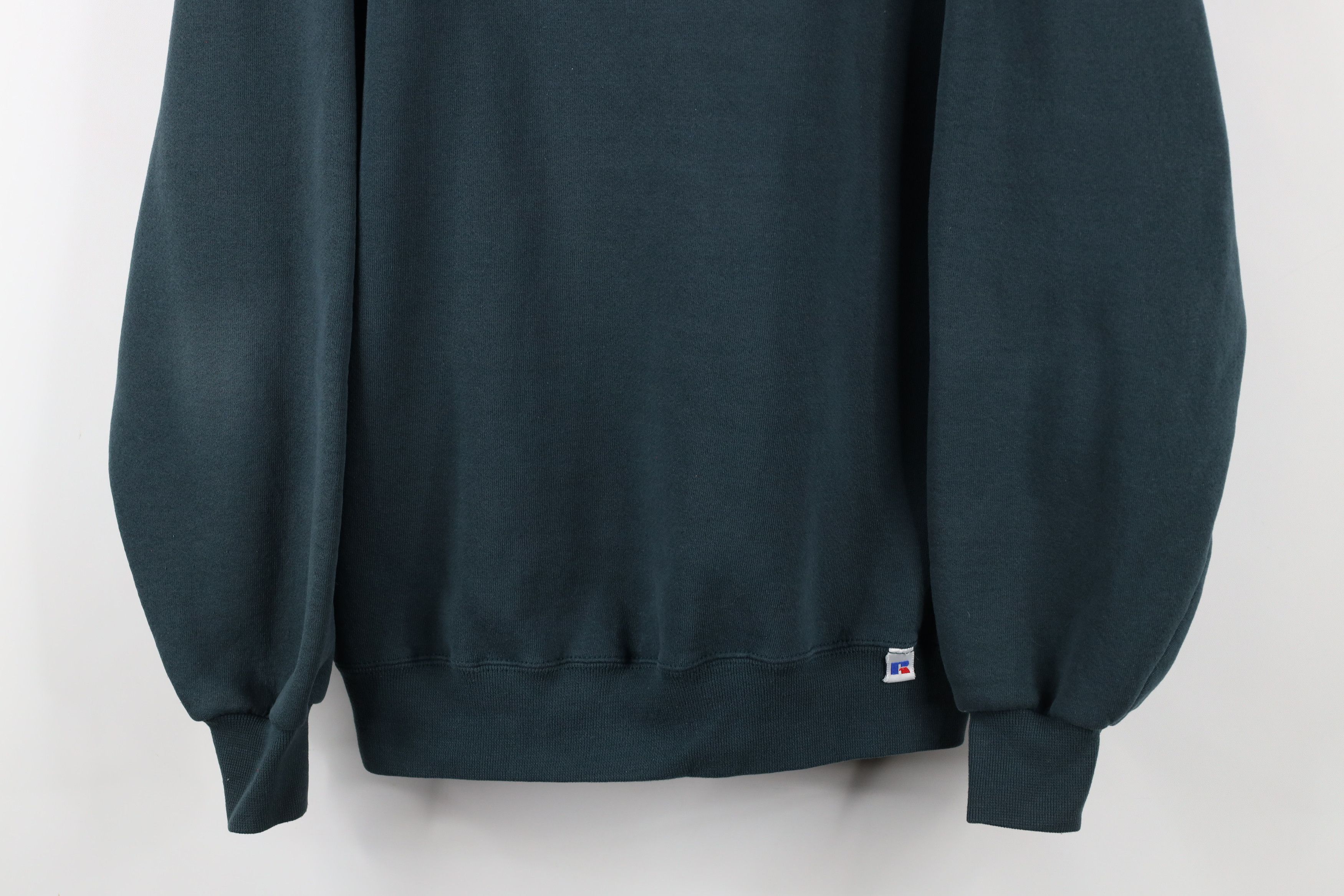 Russell Athletic × Vintage Vintage 90s Russell Athletic Crewneck Sweatshirt Green USA Size US L / EU 52-54 / 3 - 3 Thumbnail