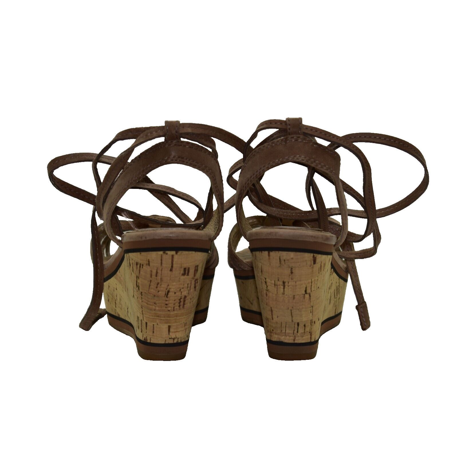 Frye FRYE Carlie Brown Leather Strappy Wedge Platform Shoes Sz 8M Size US 8 / IT 38 - 4 Thumbnail