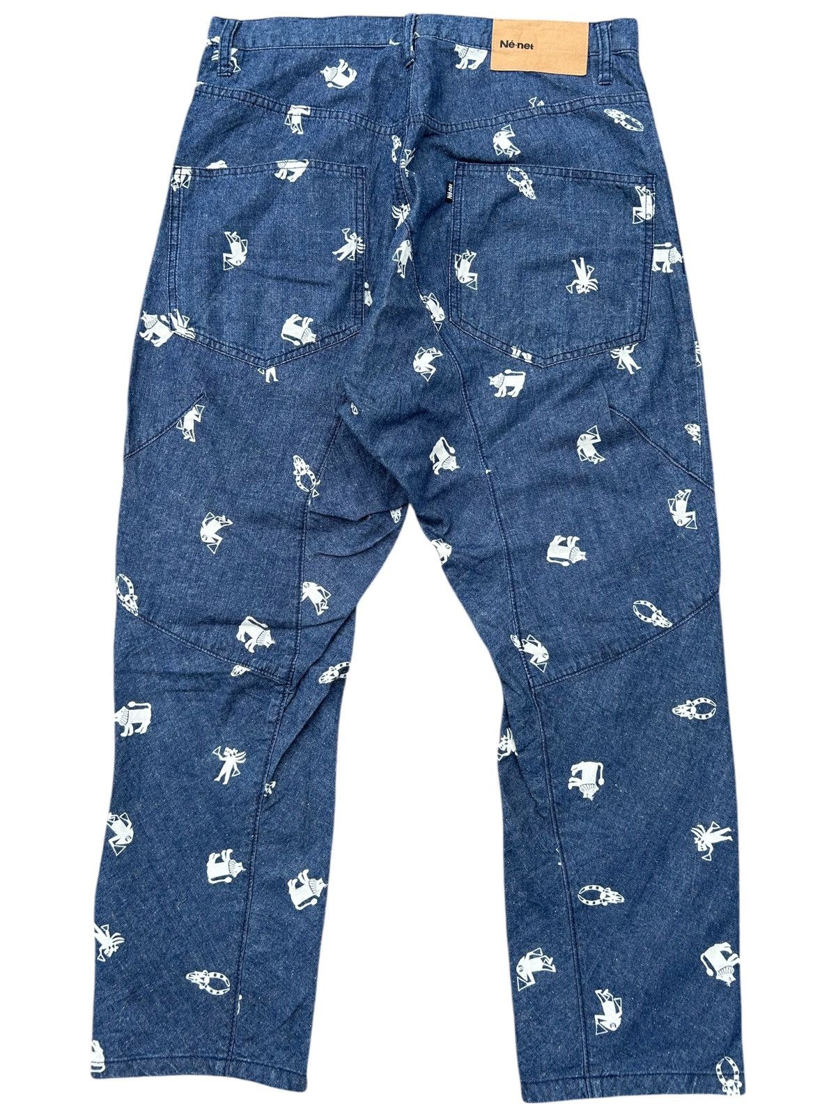 Ne-Net Nenet Issey Miyake Japanese Indigo Dye Full Print Pants Size US 31 - 1 Thumbnail