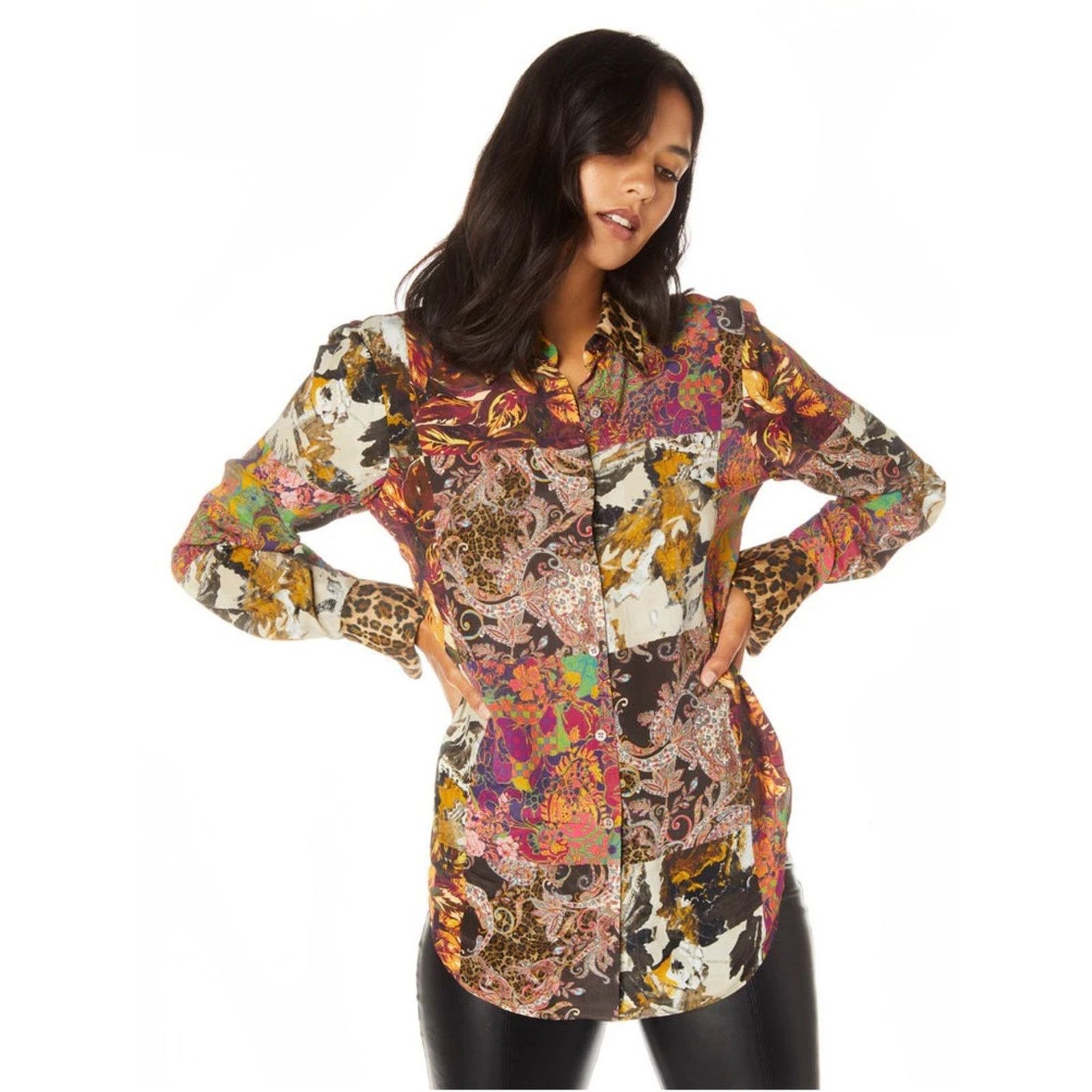 Robert Graham Robert Graham GabrielaPrint SilkBlend Shirt Womens Small Size S / US 4 / IT 40 - 1 Thumbnail
