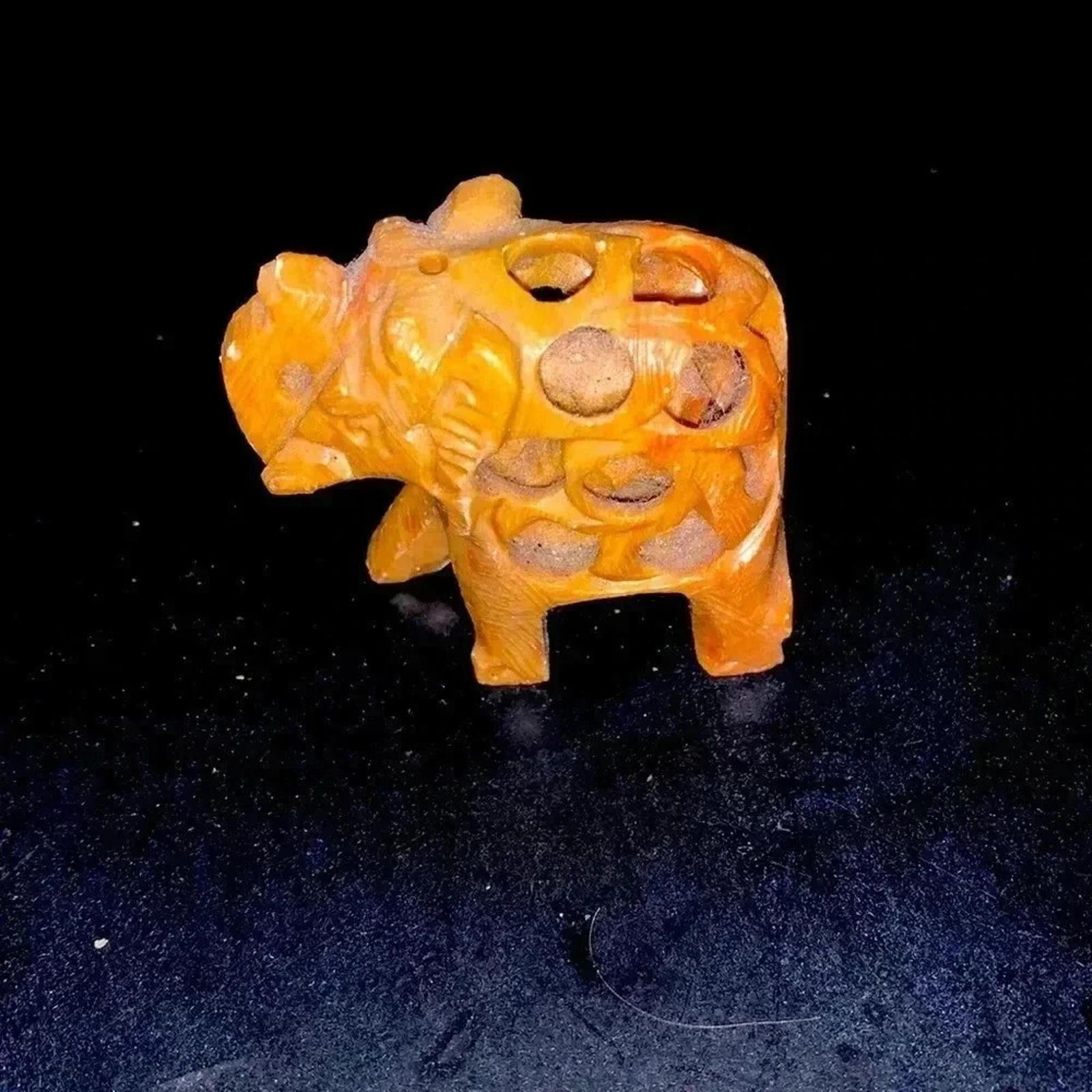 Designer Hand carved elephant with baby inside Size ONE SIZE - 1 Thumbnail