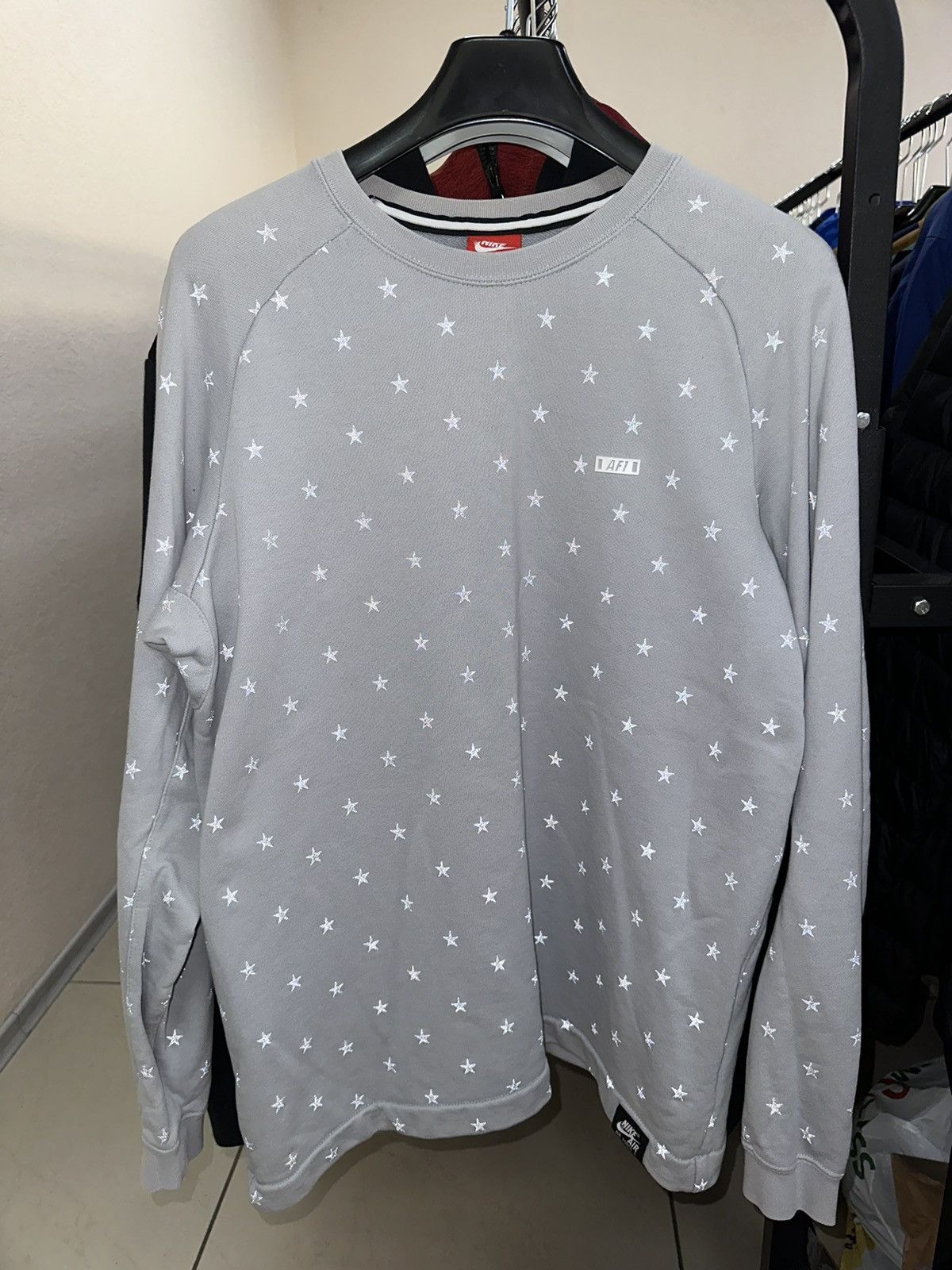 Nike × Vintage Vintage Nike Air Force sweatshirt logo reflective stars rare Size US M / EU 48-50 / 2 - 1 Thumbnail