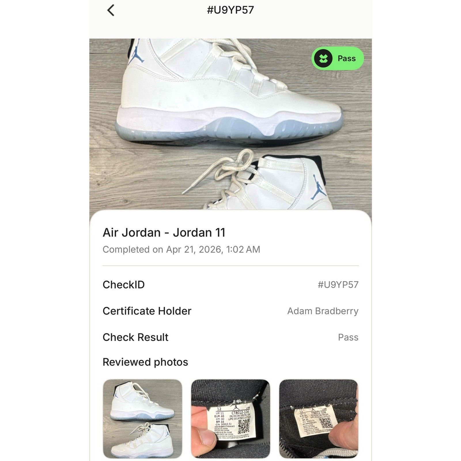 Jordan Brand Air Jordan 11 Retro Legend Blue/Columbia 2024 - Size 12 Size US 12 / EU 45 - 8 Thumbnail