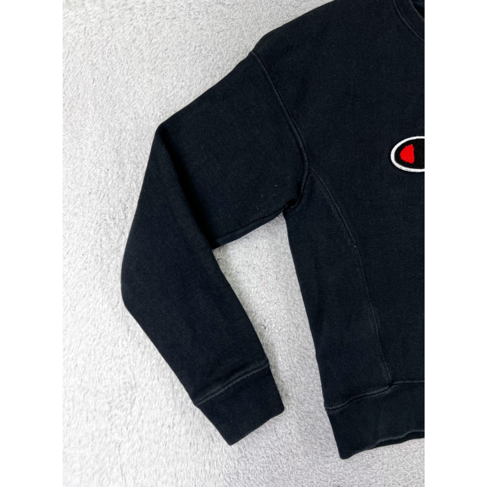 Champion Champion Sweatshirt Adult XS Black Crew Neck Cotton Jersey Logo Pullover All Seasons Winter Fall Spring Regular Men’s Size US XS / EU 42 / 0 - 6 Thumbnail