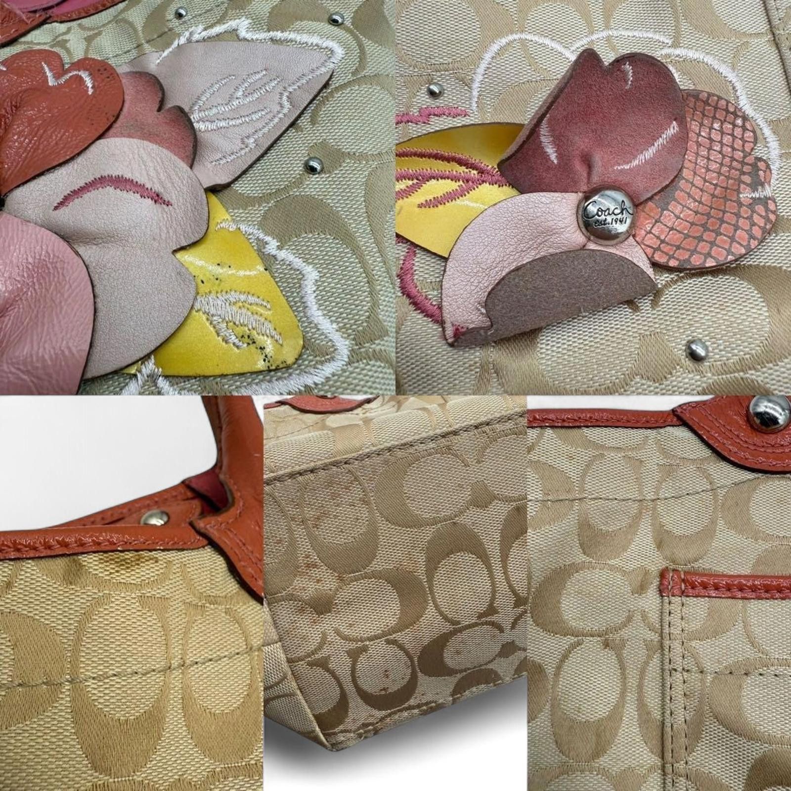 Coach Coach - Floral Appliqué Signature Tote Handbag Size ONE SIZE - 8 Thumbnail