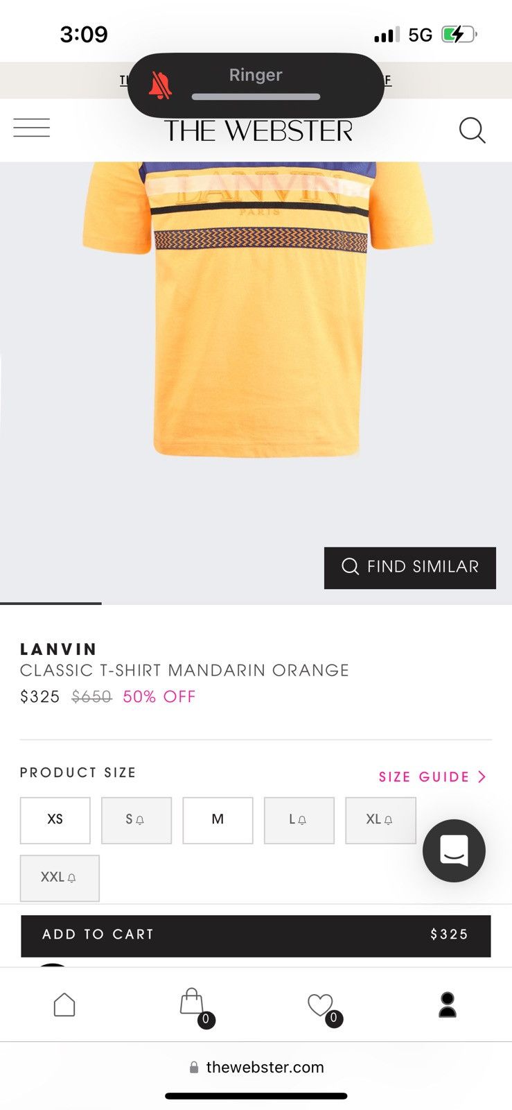 Image of Lanvin Classic Tee Mandarin in Orange, Men's (Size XL)