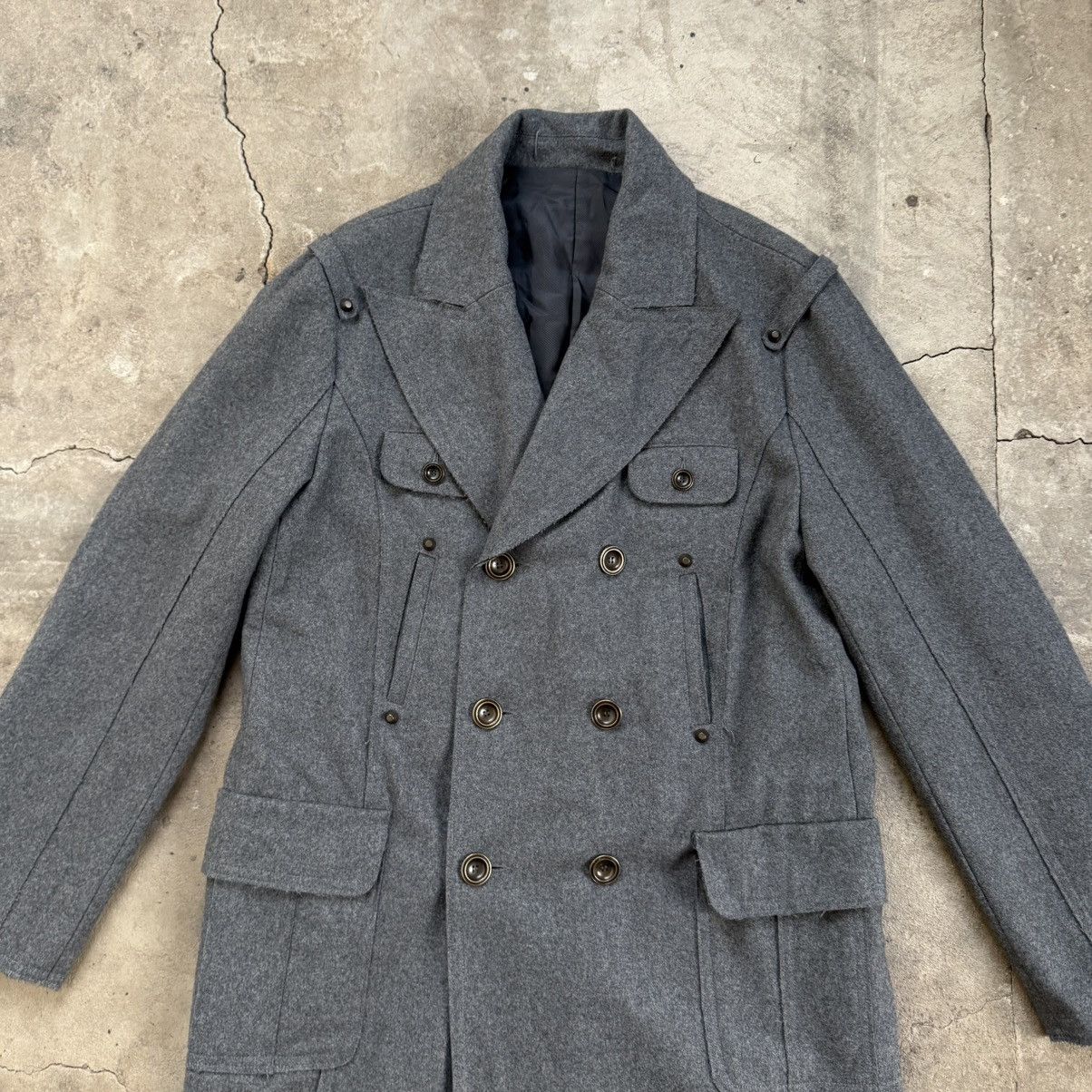 Bray Steve Alan Bray Steve Alan Grey Wool Military Maxi Coat Size US XL / EU 56 / 4 - 3 Thumbnail