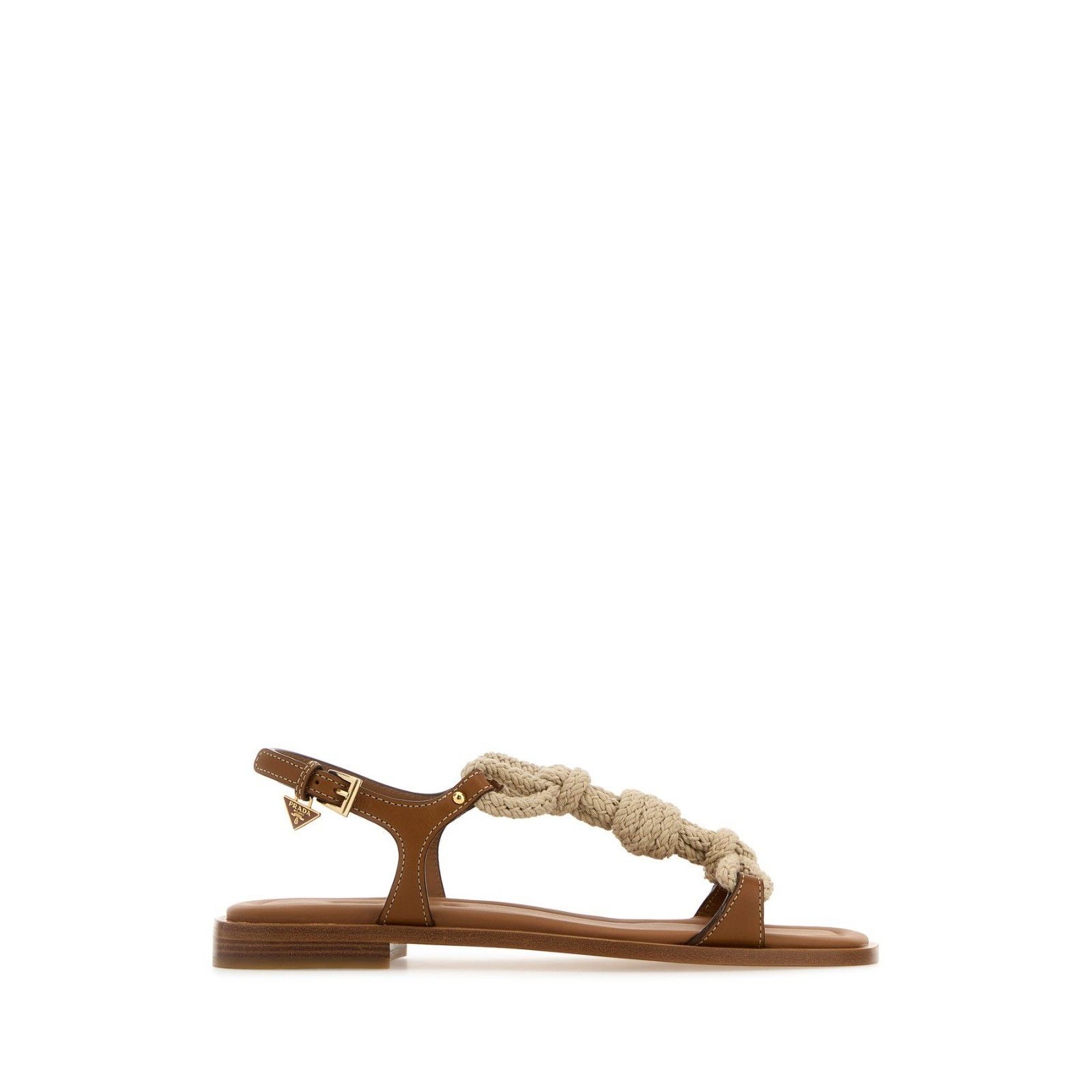 Prada PRADA Two Tone Brown Fabric Leather Sandals New & Authentic Size US 9 / IT 39 - 1 Thumbnail