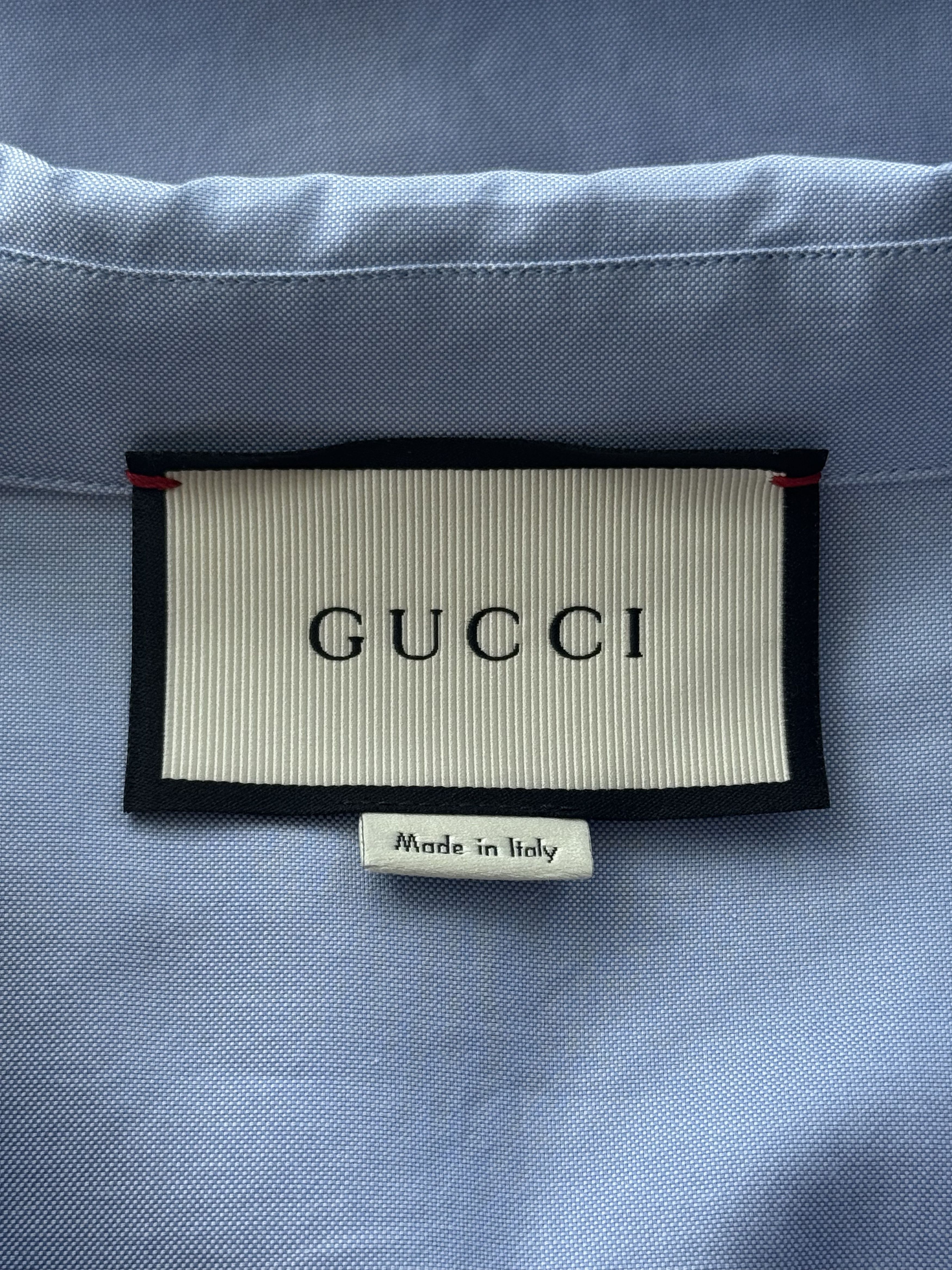 Gucci Gucci Blue & Red Embroidered Tiger Button Up Shirt Size US XXL / EU 58 / 5 - 3 Thumbnail