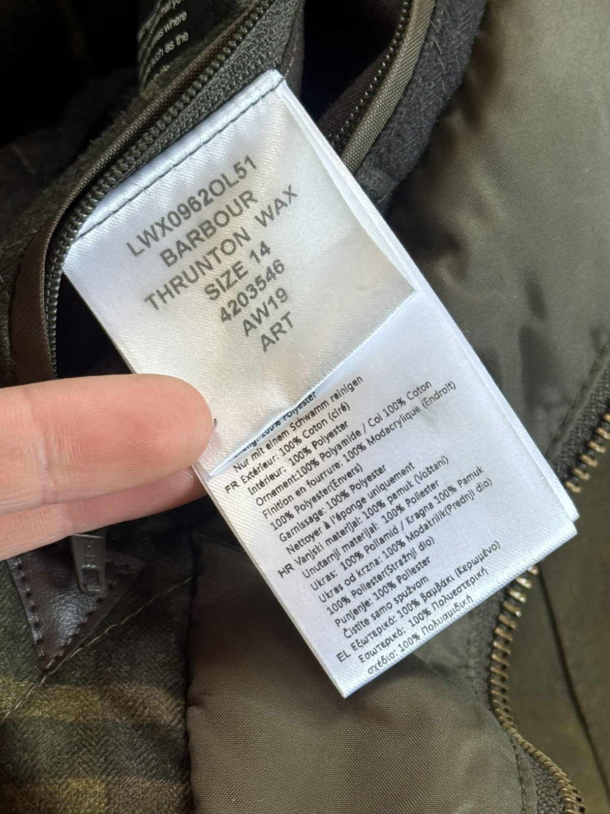 Barbour Barbour UK14/US10/EUR40 thrunton wax jacket waxed coat parka Size L / US 10 / IT 46 - 7 Thumbnail