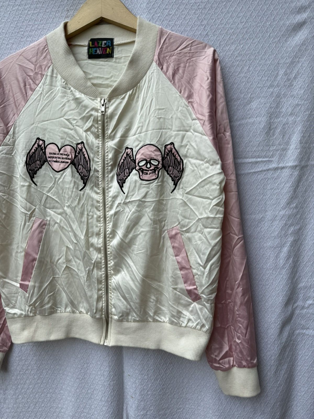 If Six Was Nine 💸BINDINGOFFER💸Lazer Heaven Skull Wings Bomber Jacket Size US M / EU 48-50 / 2 - 4 Thumbnail