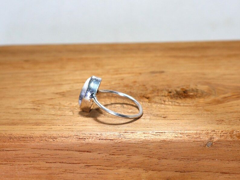 Handmade Marquise White Howlite Ring: Handmade Sterling Silver Ring Size ONE SIZE - 6 Thumbnail