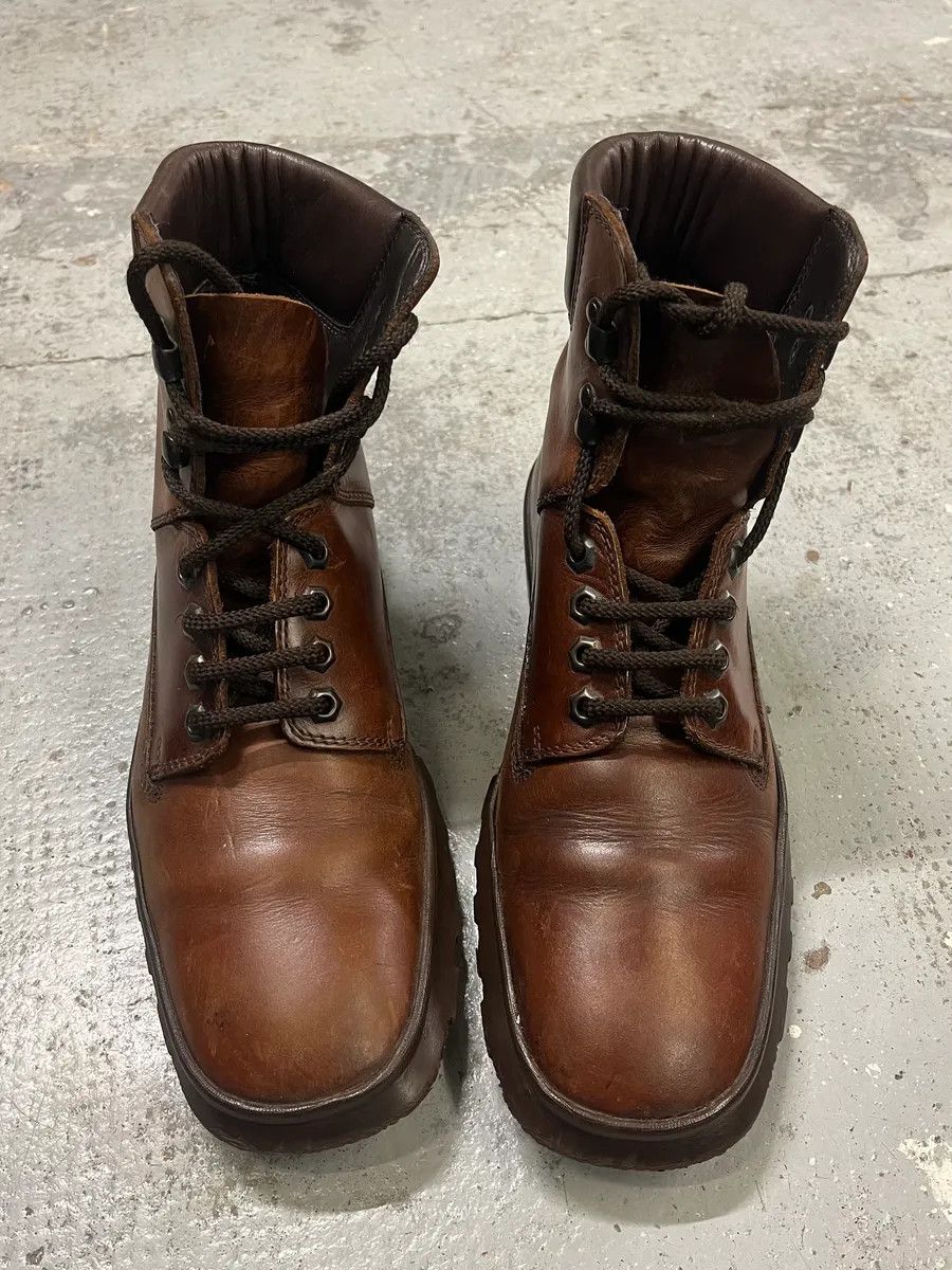 Miu Miu 2000s Miu Miu Brown Eroded Leather Boots Size US 8 / EU 41 - 3 Thumbnail