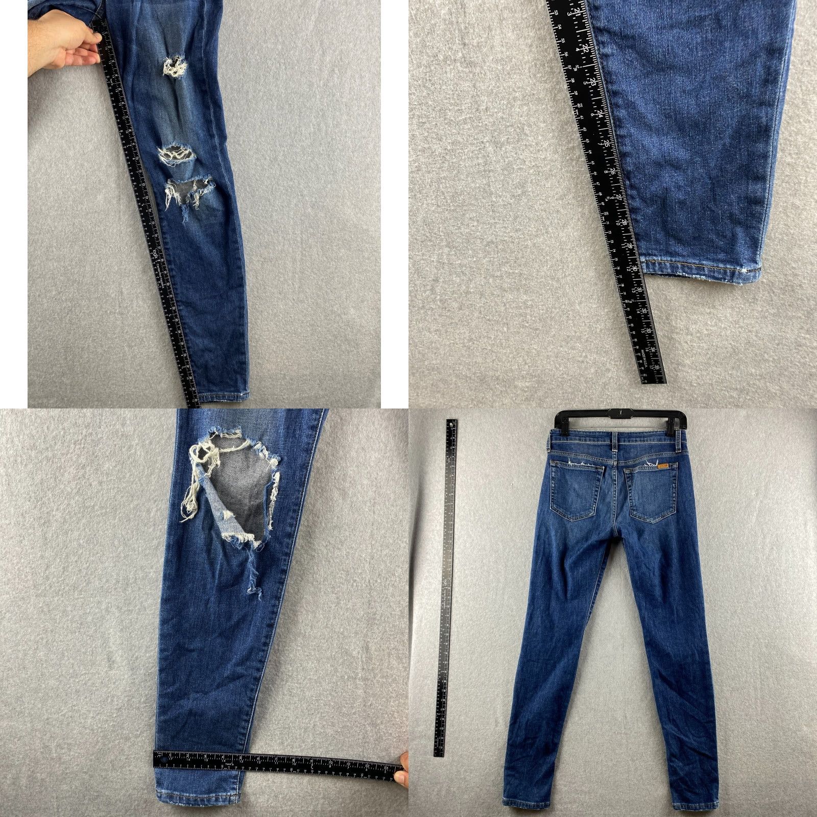 Vintage Joe's Jeans Womens Jeans 27 Blue Mid-Rise Skinny Distressed Denim 5-Pocket Womens Size 27" / US 4 / IT 40 - 9 Thumbnail