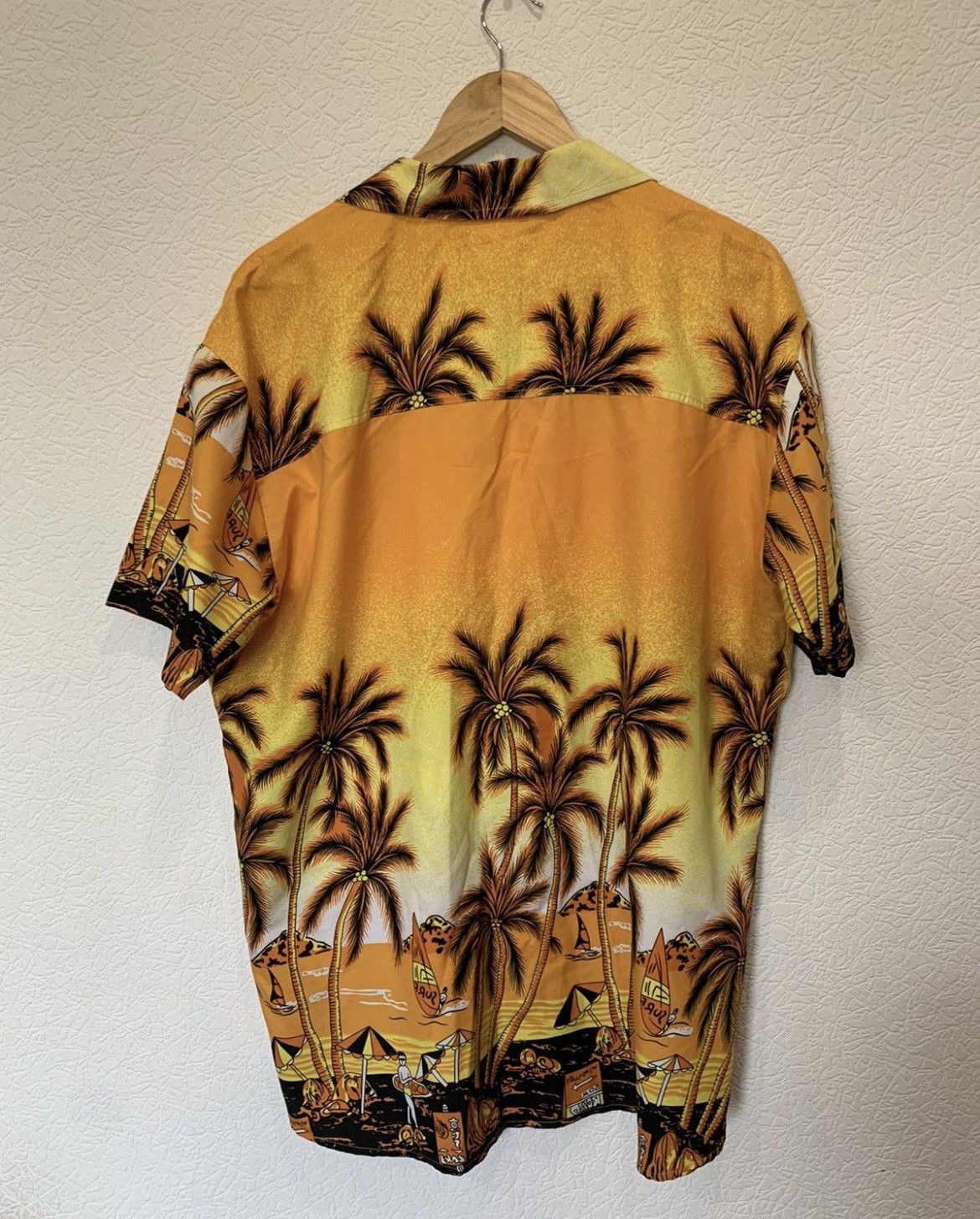 Vintage Vintage Yellow Palm Beach Hawaiian Shirt Size US XXL / EU 58 / 5 - 6 Thumbnail
