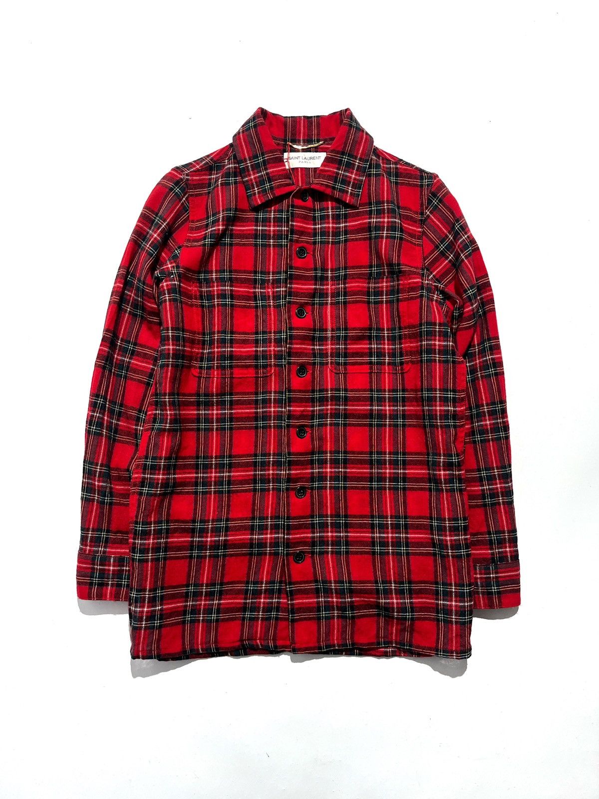 Saint Laurent Paris FW15 Saint Laurent Red Wool Flannel by Hedi Slimane Size XS / US 0-2 / IT 36-38 - 1 Thumbnail