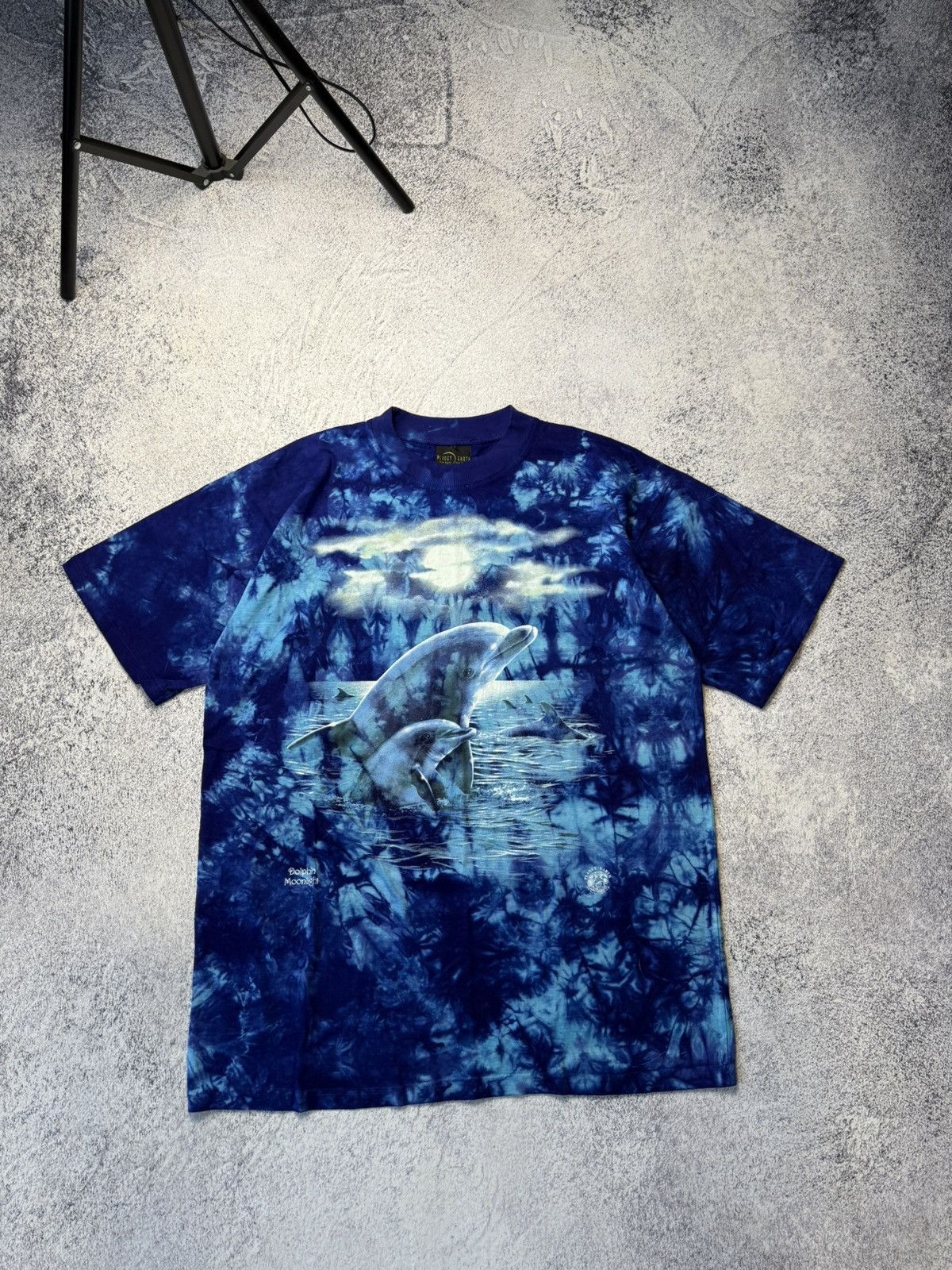 The Mountain Vintage Planet Earth Dolphin Moonlight Tie Dye Shirt Size US XL / EU 56 / 4 - 4 Thumbnail