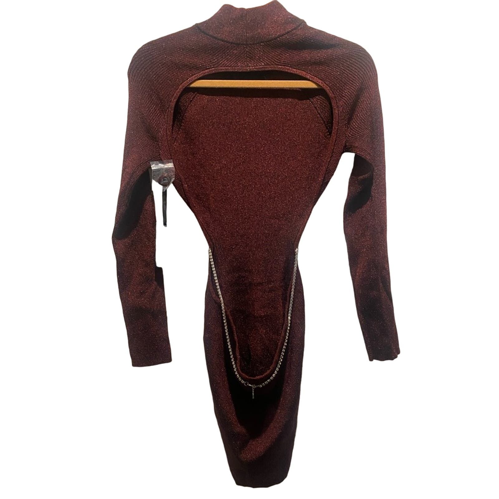 REVOLVE H:ours Willow Open Back Mini Chain in Black Metallic Red L Size L / US 10 / IT 46 - 4 Thumbnail