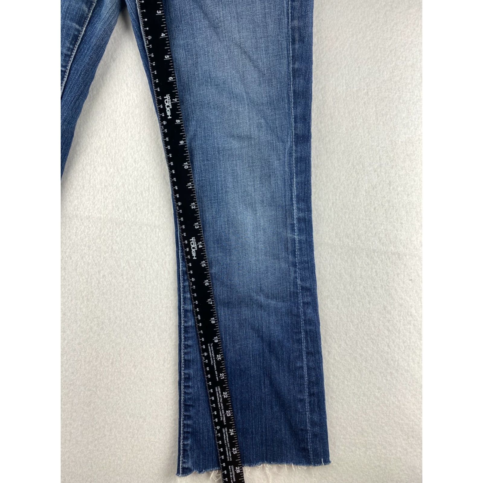 7 For All Mankind 7 For All Mankind Jeans 27 Womens Blue Bootcut Denim Stretch Fray Hem Regular Dark] Size 30" / US 8 / IT 44 - 5 Thumbnail