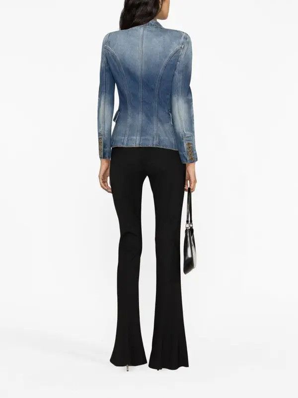 Balmain o1s1wg110825 Tailored Denim Jacket in Blue Size XL / US 12-14 / IT 48-50 - 4 Thumbnail