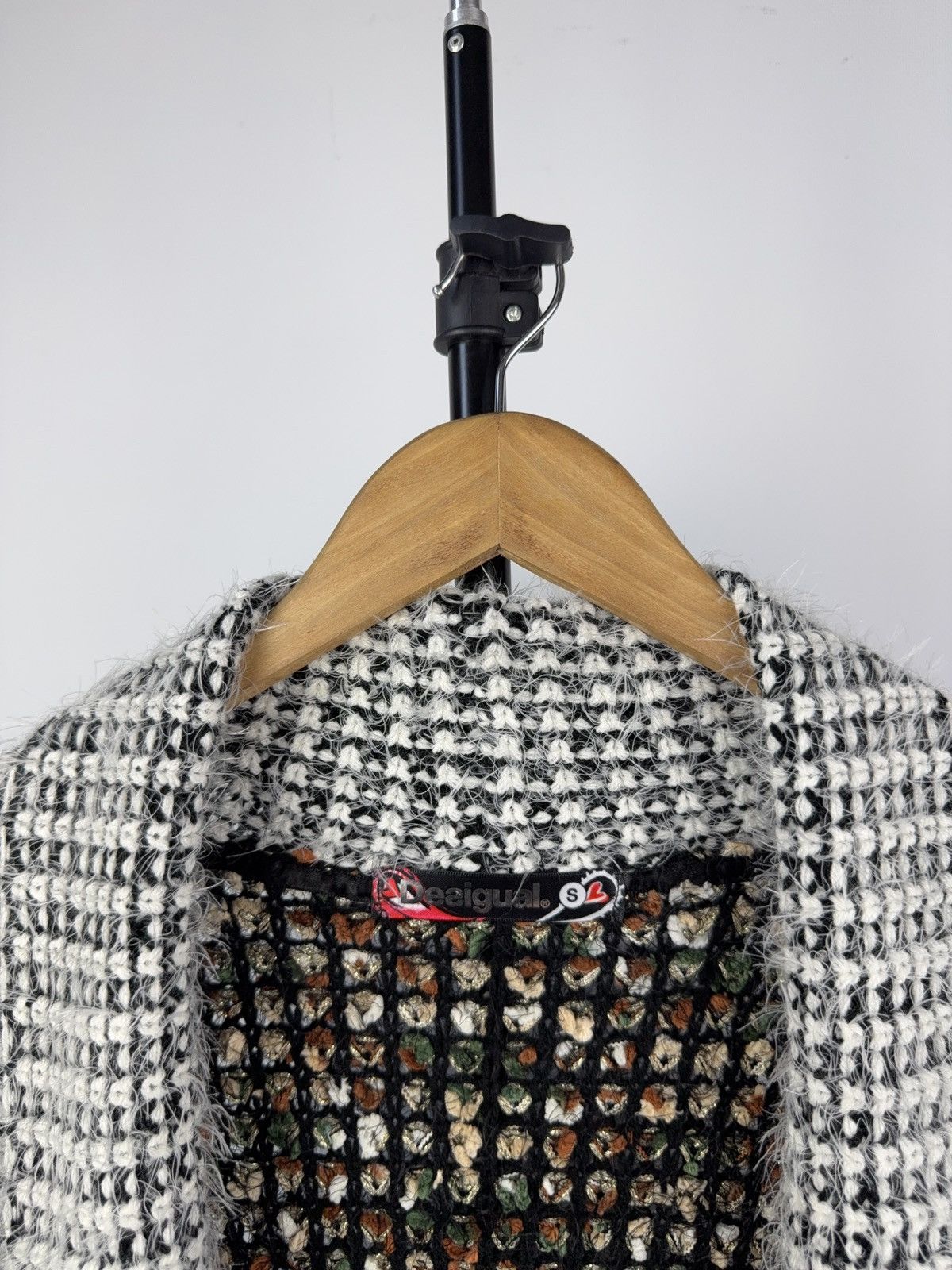 Desigual Desigual Chunky Knit Patchwork Cardigan S Boho Avant Garde Size S / US 4 / IT 40 - 4 Thumbnail