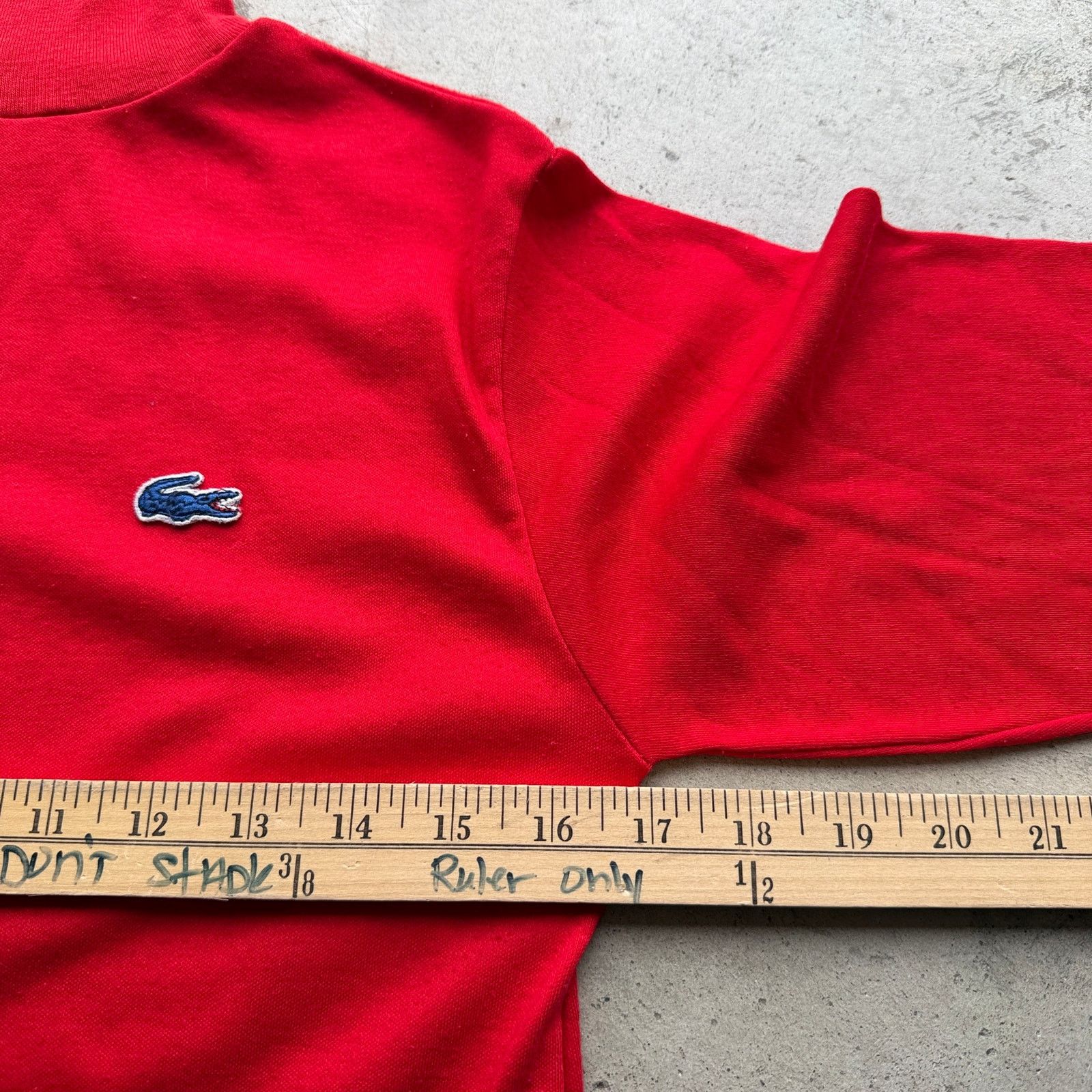 Lacoste Vintage 80s Izod Lacoste Red Mock Neck Turtleneck Shirt Size S / US 4 / IT 40 - 7 Thumbnail