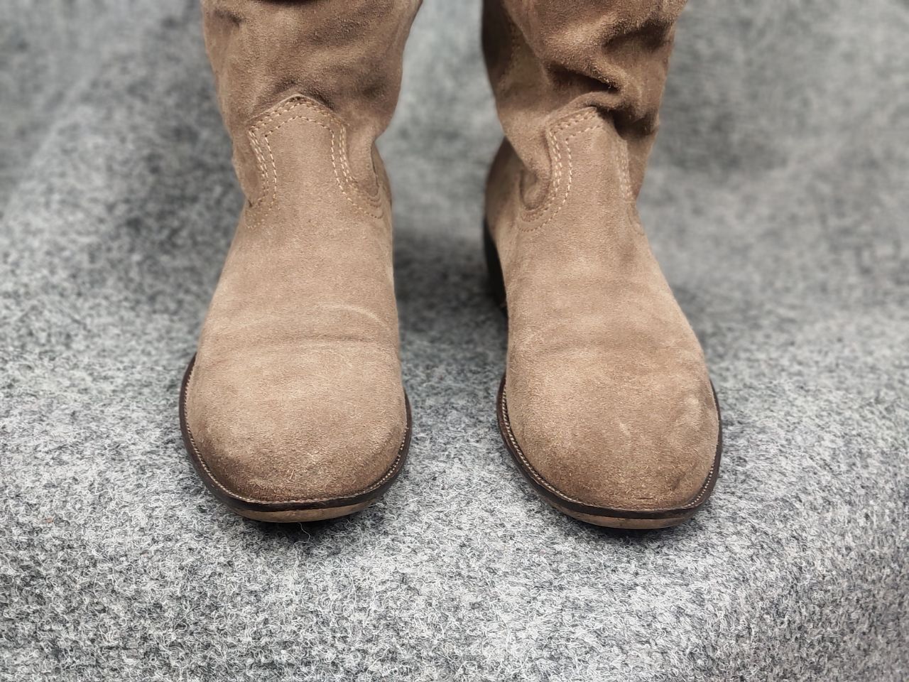 Diesel Vintage Diesel Beige Logo Suede Leather Cowboy Biker Boots Size US 10 / IT 40 - 12 Thumbnail