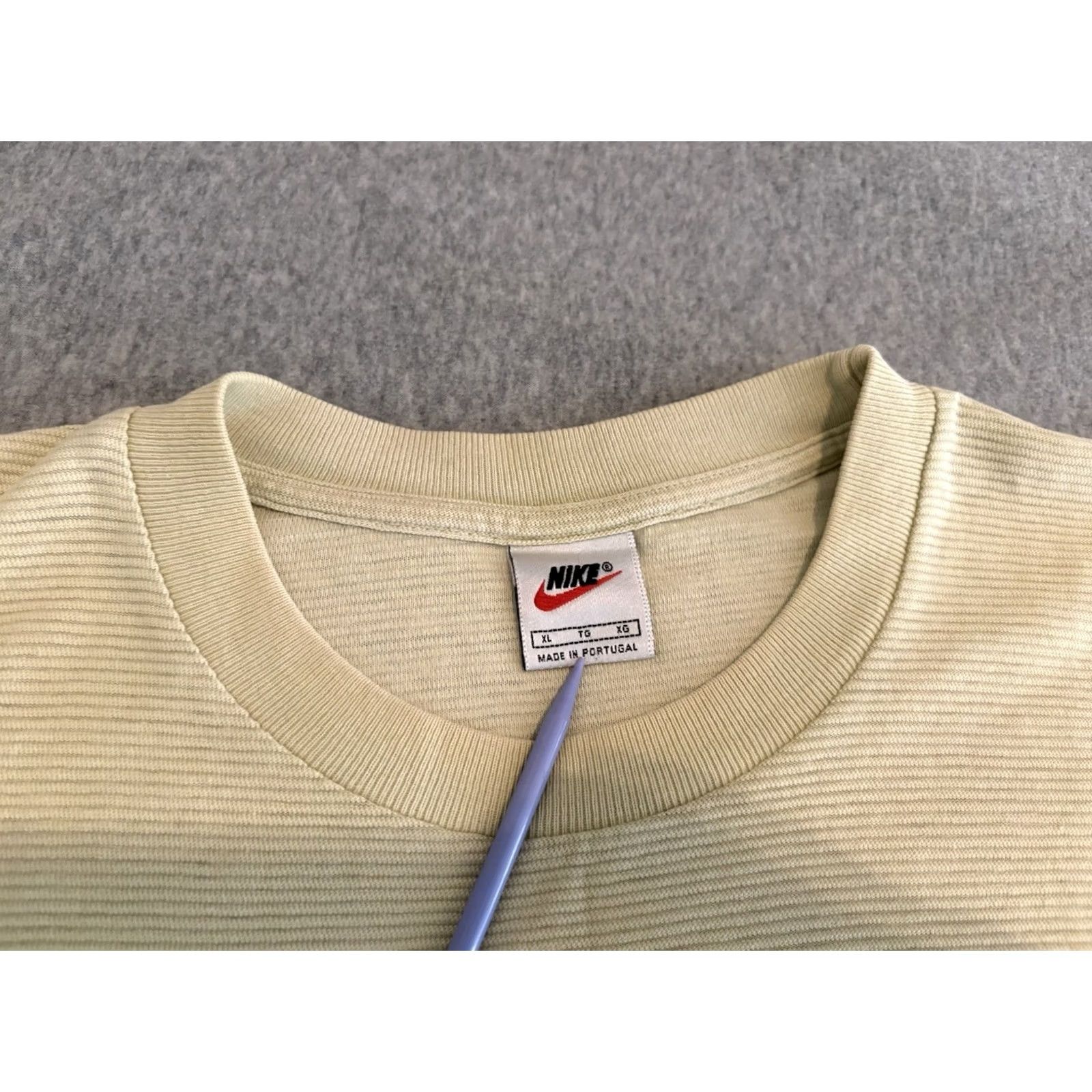 Nike VINTAGE Nike Center Swoosh Check Short Sleeve Yellow Shirt Mens XL Size US XL / EU 56 / 4 - 2 Thumbnail